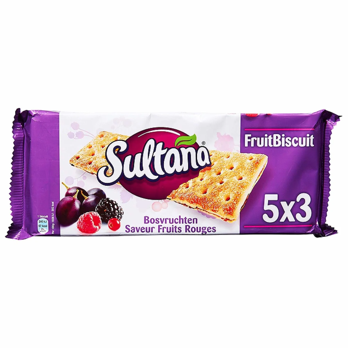 Confezioni per biscotti al mirtillo | Sultana | Frutti di bosco 5 x 3 pezzi | Peso totale 218 grammi