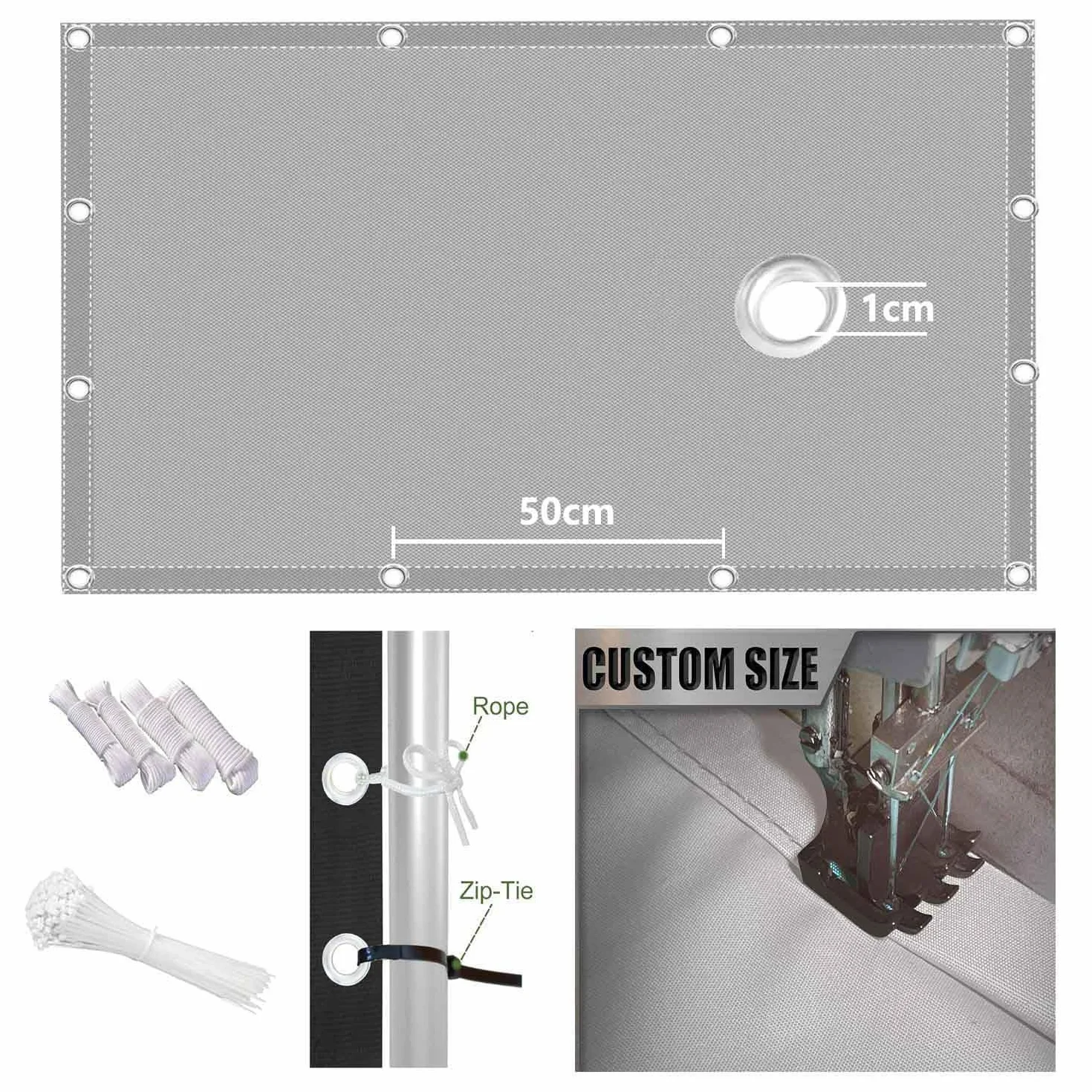 Tenda a Vela Parasole 1.8x2M Vela Ombreggiante Rettangolare Impermeabile Tenda a Vela Giardino Protezione UV Tende da Sole con Corda di Nylon e Occhiellato per Esterno Giardino Crema