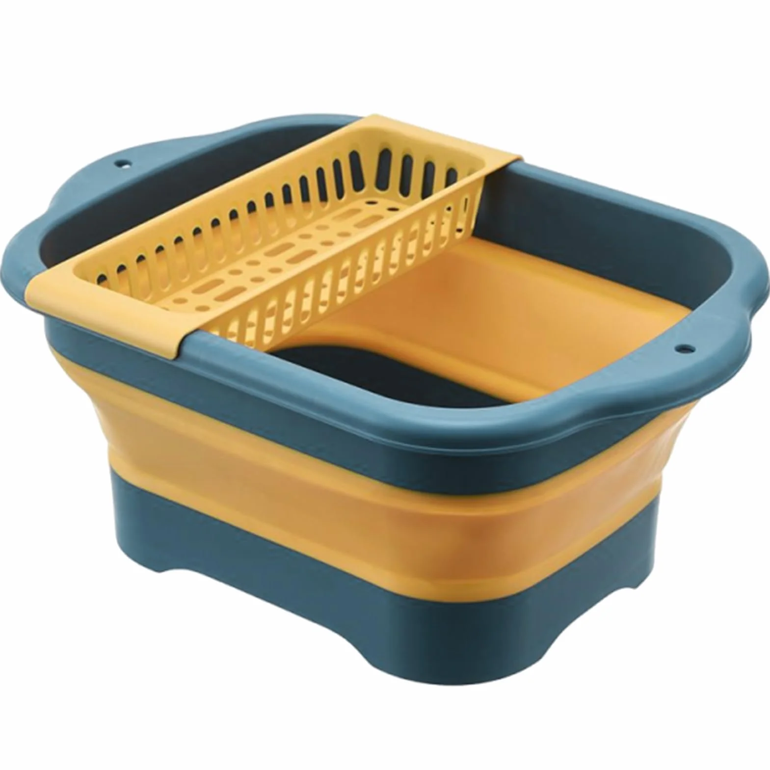Bacinella Lavapiatti Pieghevole - Lavabo Compatto Con Tappo Di Scarico | 450g, Cesto Lavavverdura In PP | Accessorio Per Campeggio, Cucina | Pieghevole, Ideale Per Viaggi