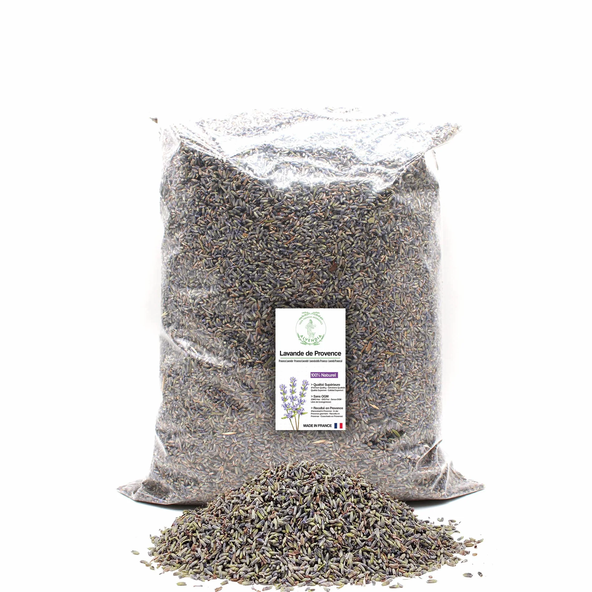 ALVENDIA - Lavanda della Provenza - Raccolto 2024 - Confezione da 1 KG (1000 GR)