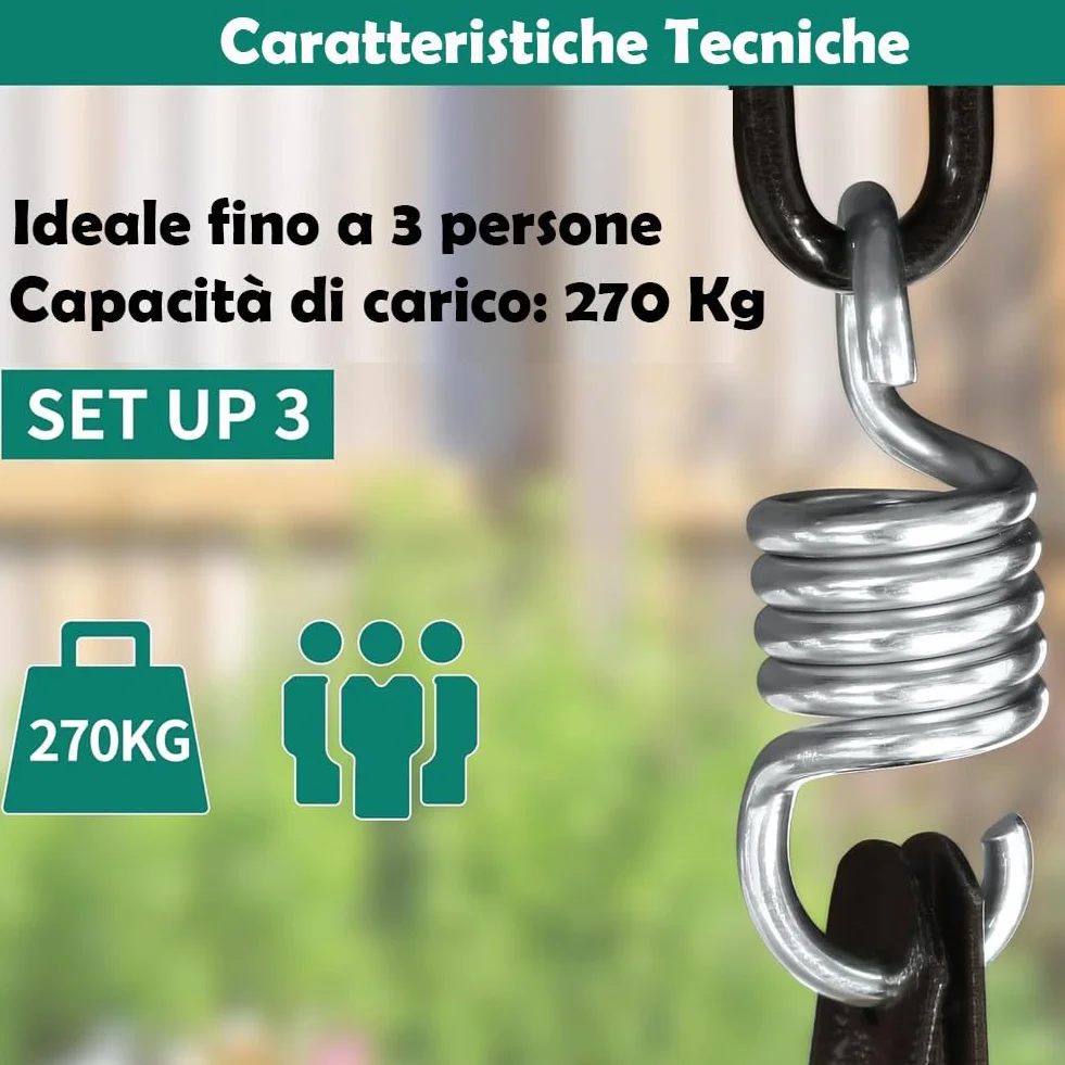 BAKAJI Dondolo Letto da Giardino 3 Posti con Tetto Parasole Regolabile, Struttura in Metallo e Seduta in Tessuto Traspirante con Imbottitura Ergonomica e Morbida, Ideale per Esterni, Patio (Beige)