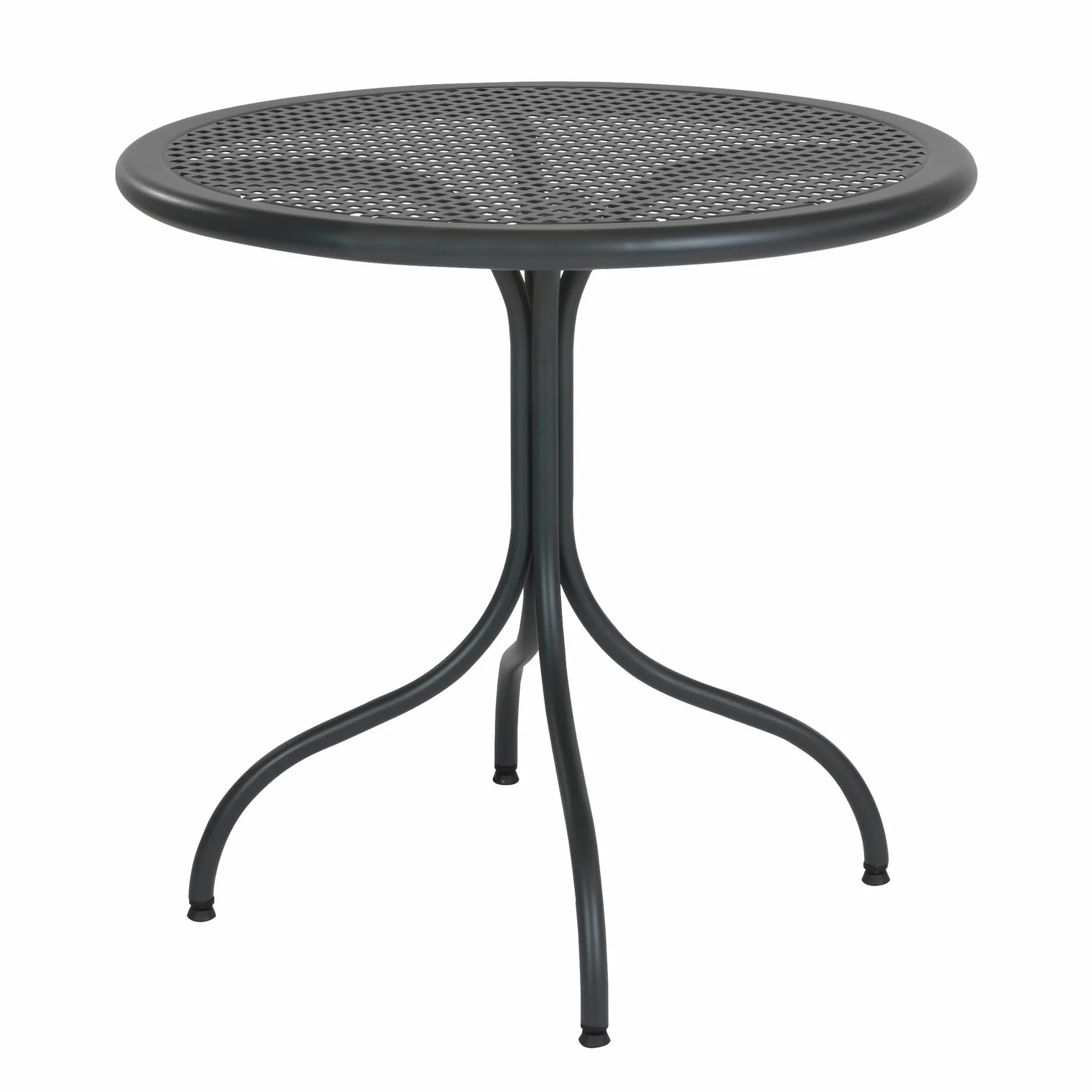 RD ITALIA Tavolo Rotondo da Giardino Bistrot Diametro 80 cm - Piano con Decoro a Rombo in Acciaio Prezincato Antracite - Tavolo Smontabile per Esterno - Made in Italy h 75 cm