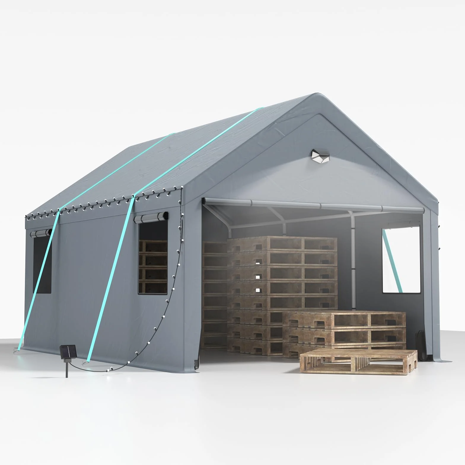Carport Garage 3 x 6 m - Tenda da Garage Extra Grande Resistente All'Inverno Con Finestra Roll-Up per Auto, SUV, Barche e Camion - Pareti Laterali e Tetto Rimovibili - Magazzino
