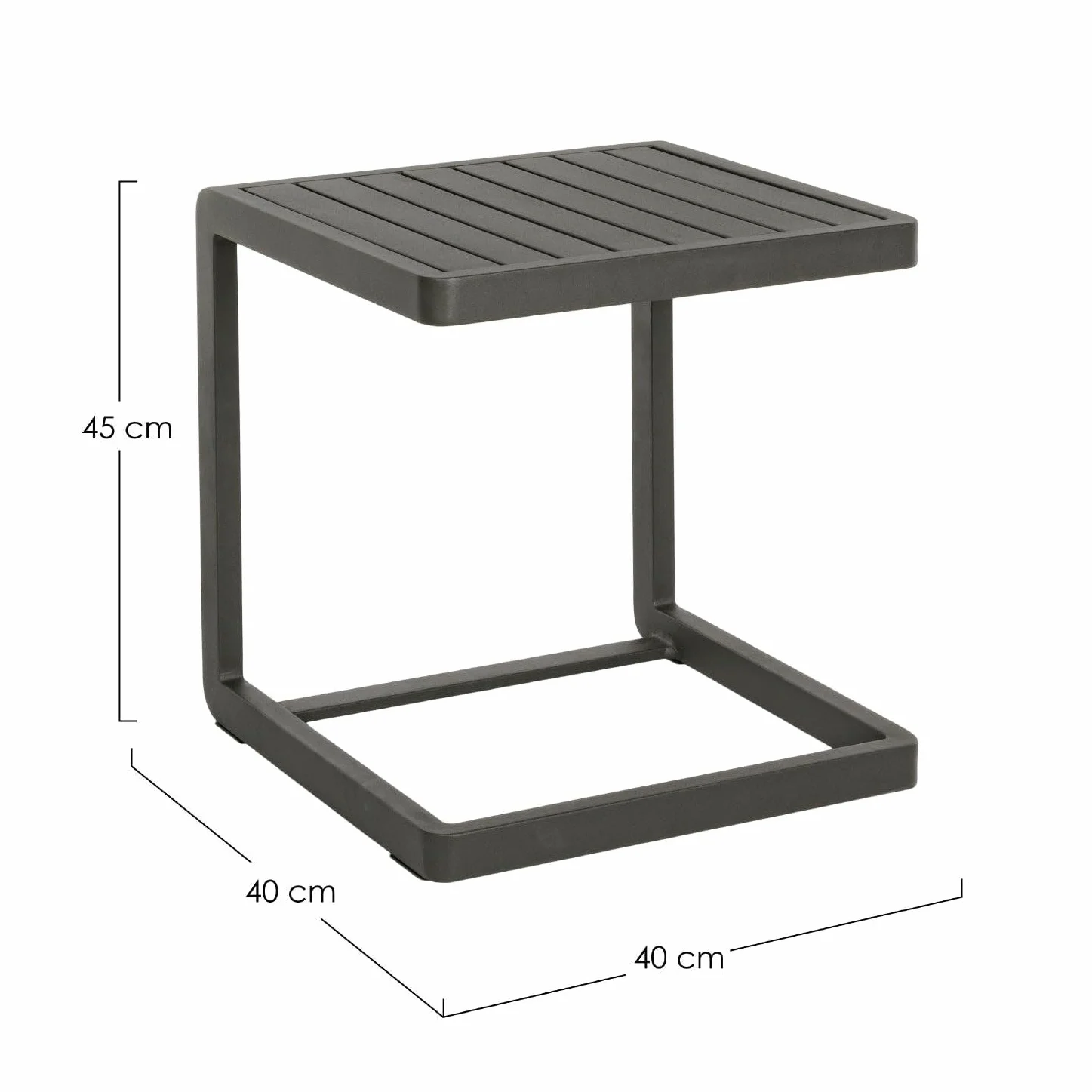 Tavolino Konnor 40x40 Antracite Cx23 Bizzotto Cod.0662289