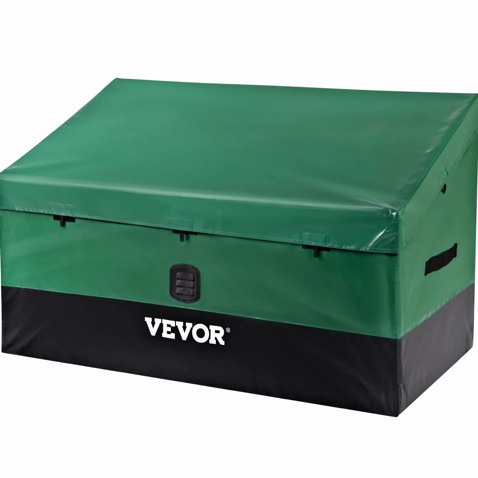 VEVOR Scatola per Stoccaggio da Esterno in PE Impermeabile con Coperchio Manici Laterali Volume da 440L, Contenitore Porta Attrezzi da Giardino con Coperchio Inclinata Capienza 440L, Baule da Giardino