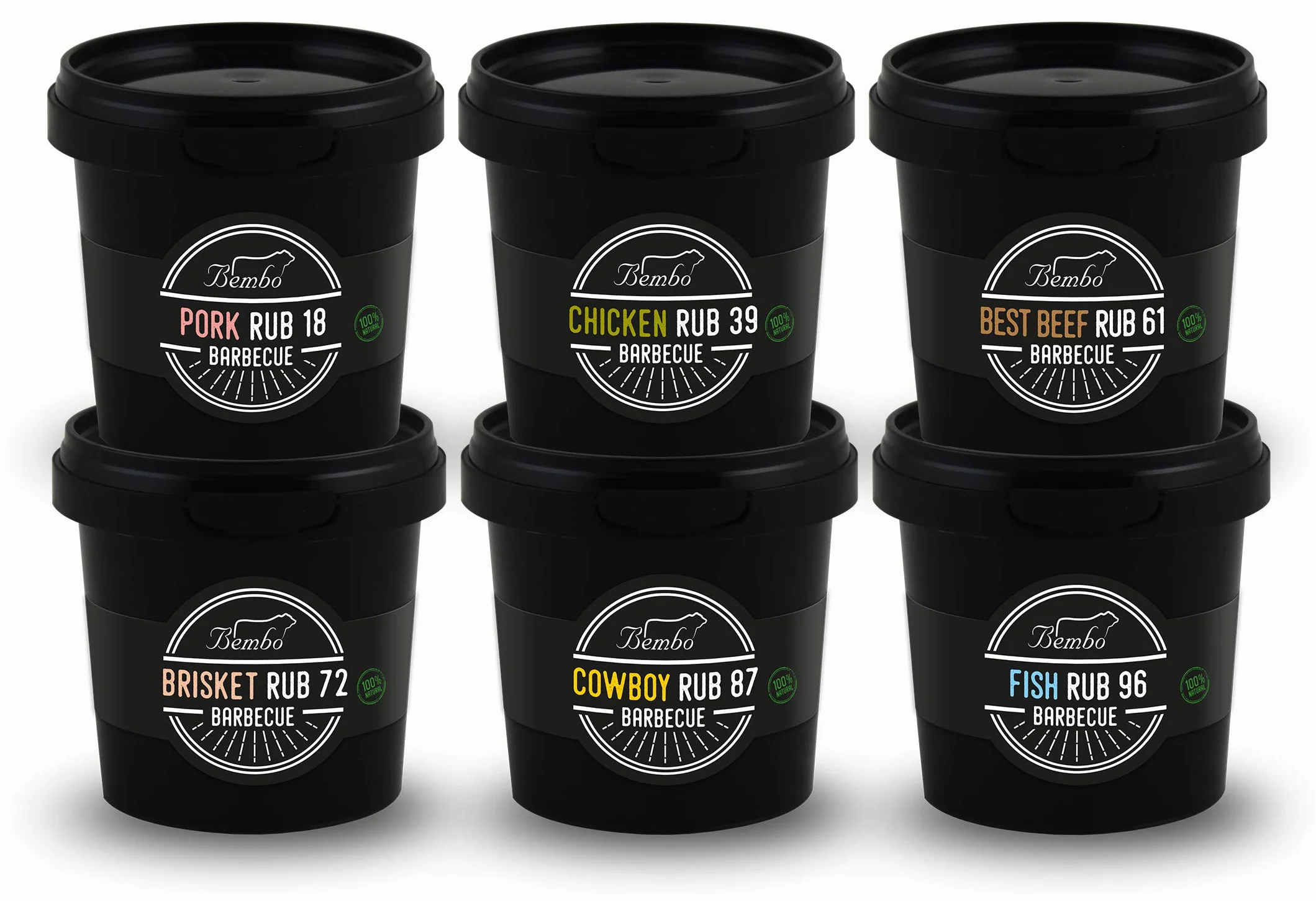 Bembo Barbecue - BBQ Rub - Starter Pack - Miscele di Spezie per Barbecue e Marinatura - Made in Italy - 6 Vasetti
