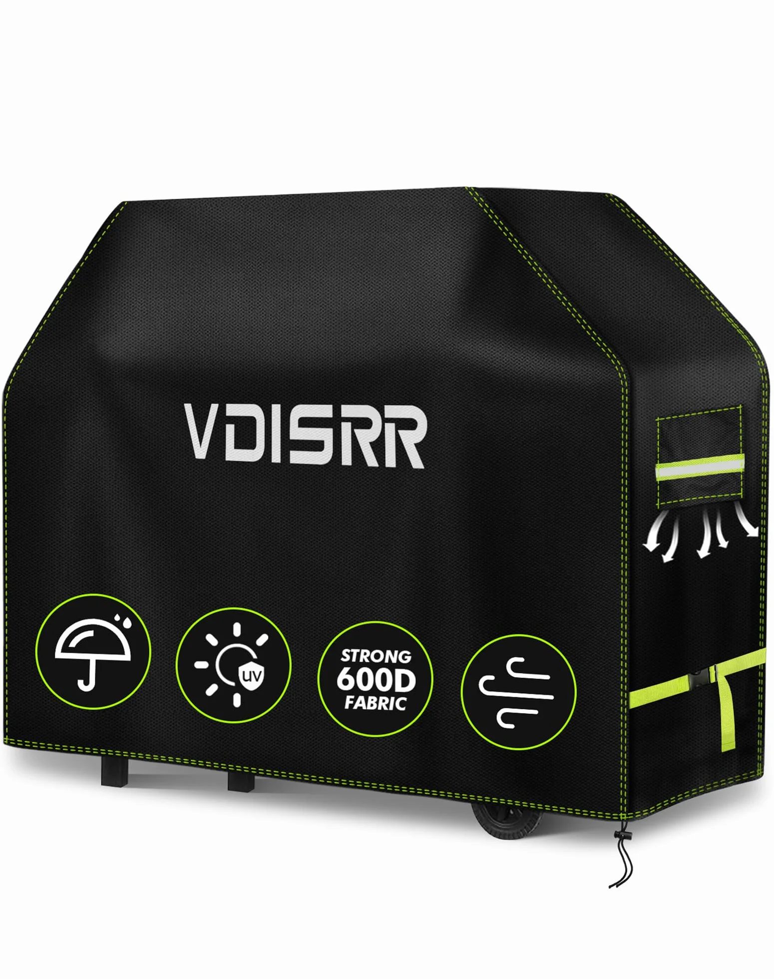 VDISRR Copertura Barbecue da Esterno, Tessuto Oxford 600D Resistente Telo Impermeabile 117 x 66 x 117 cm Copri Barbecue da Esterno per BBQ Grill Antivento UV Polvere Neve