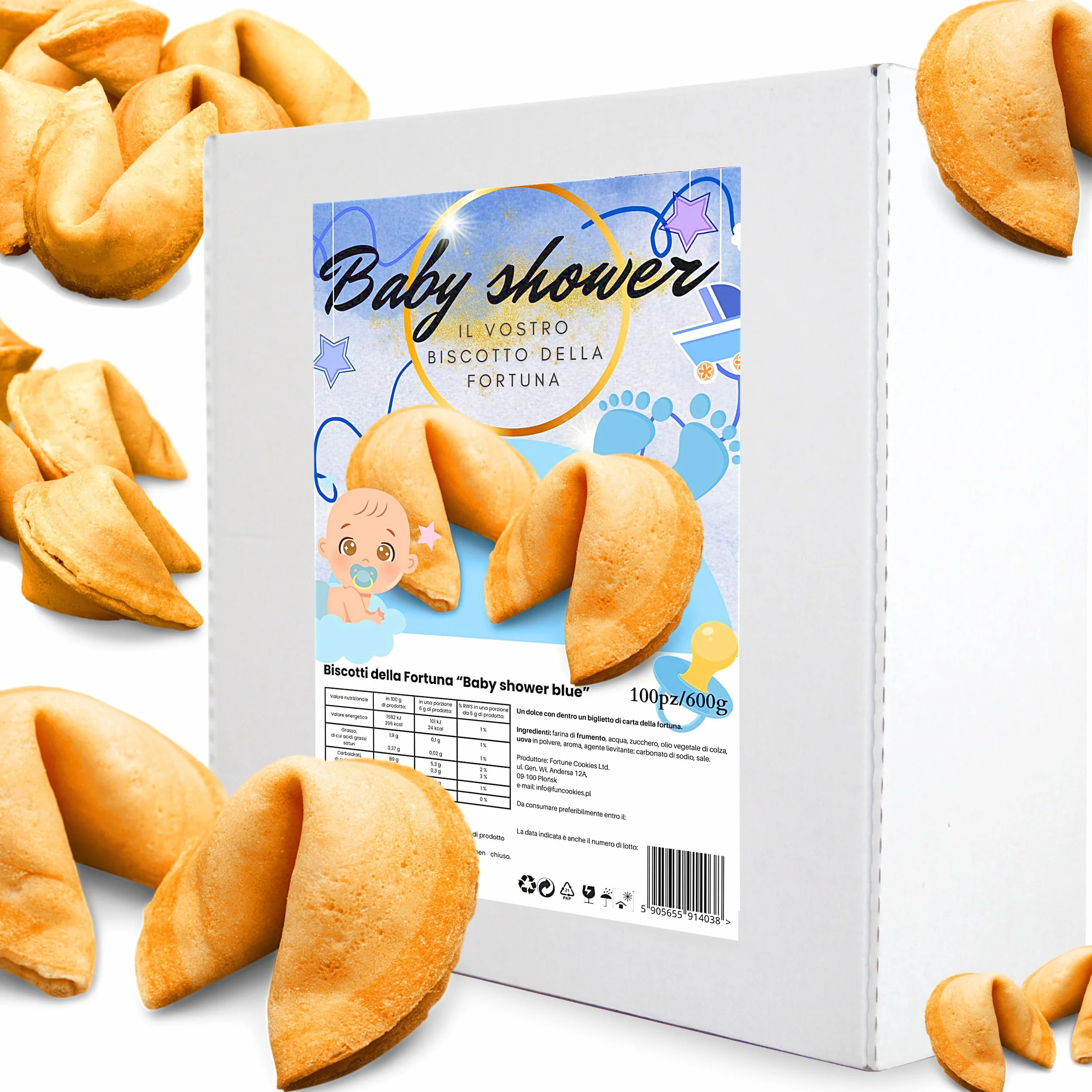 D&D Fun Cookies Biscotti della Fortuna 100 pezzi | Biscotti bambini | Biscotti della fortuna cinesi | Biscotti confezionati singolarmente | Biscotti fortuna | Biscotti regalo | Fortune Cookies