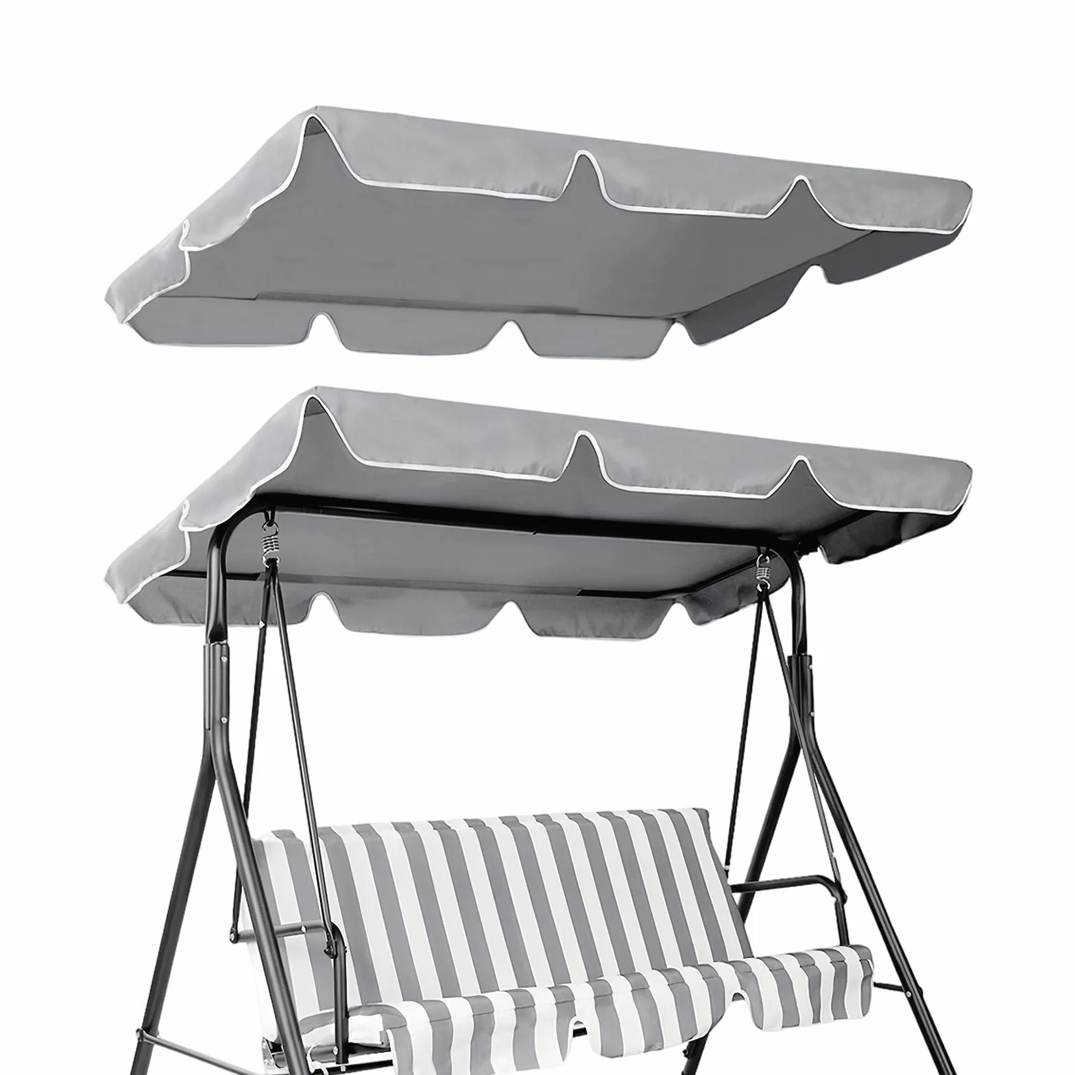 Copertura per Dondolo Hollywood, Tetto di Ricambio per Dondolo Hollywood, Tetto Universale per Dondolo Hollywood Impermeabile, Tetto Solare per Dondolo Hollywood (Grigio Scuro, 164x114x15cm)
