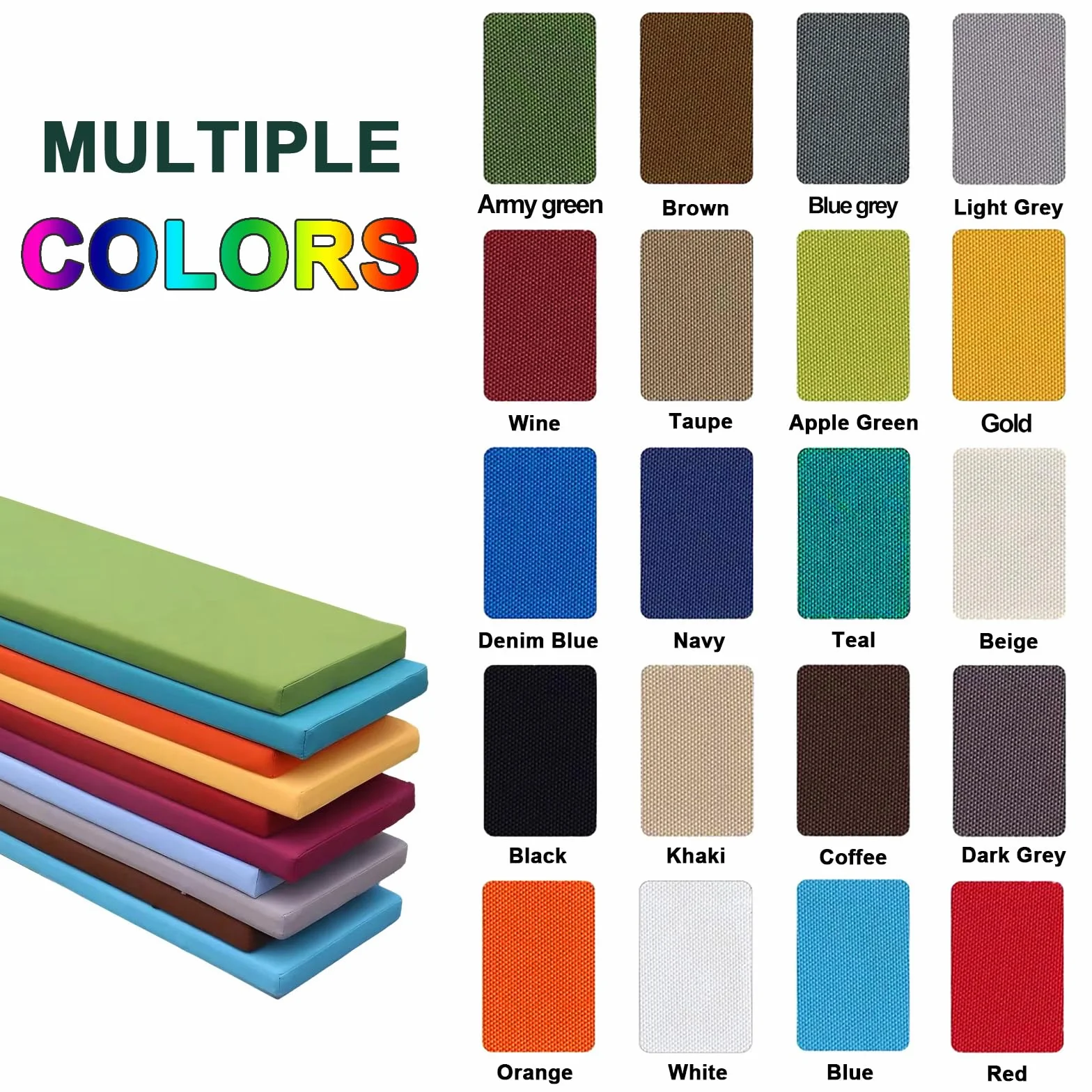 SYLC 100% Impermeabile Federe Per Cuscino Divano Patio Con Cerniera, Copricuscini Per Giardino Rattan Per Esterni Coperture Cuscino Personalizzazione (55×55×10 cm,Apple green)