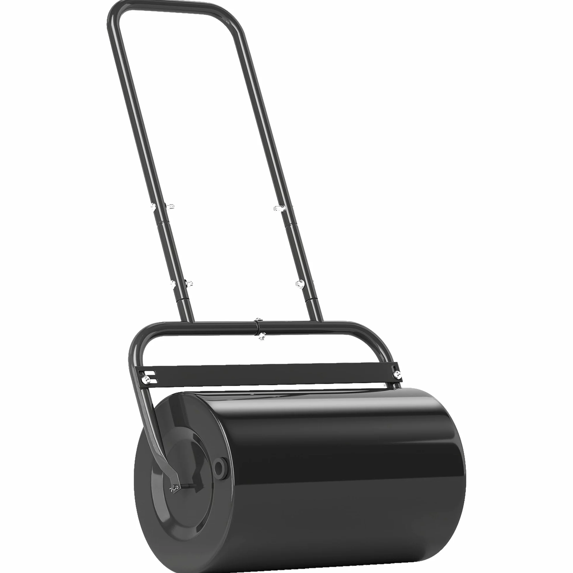 Outsunny Rullo da Giardino Φ32x50cm in Metallo Impermeabile Nero, Serbatoio Fino 38 Litri (Acqua o Sabbia)