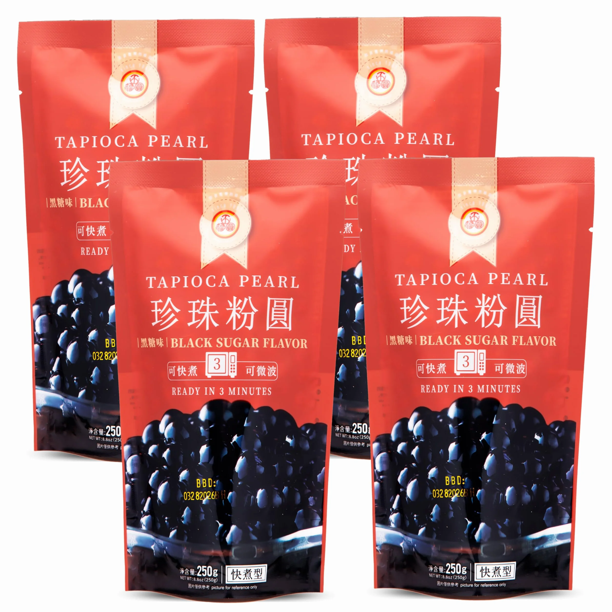 WuFuYuan - Tapioca Pearl Black 8.8 Oz / 250 G (Pack of 4)