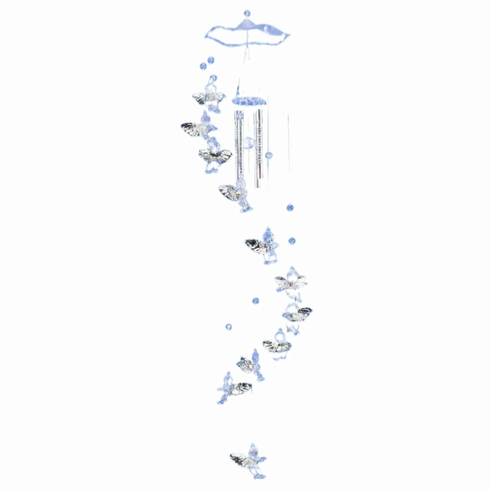 Campane A Vento Campanelli eolici a forma di farfalla e angelo, in lega alluminio, con campanelle sospese, decorazioni for la casa, oggetti scena, altalena for balcone esterno