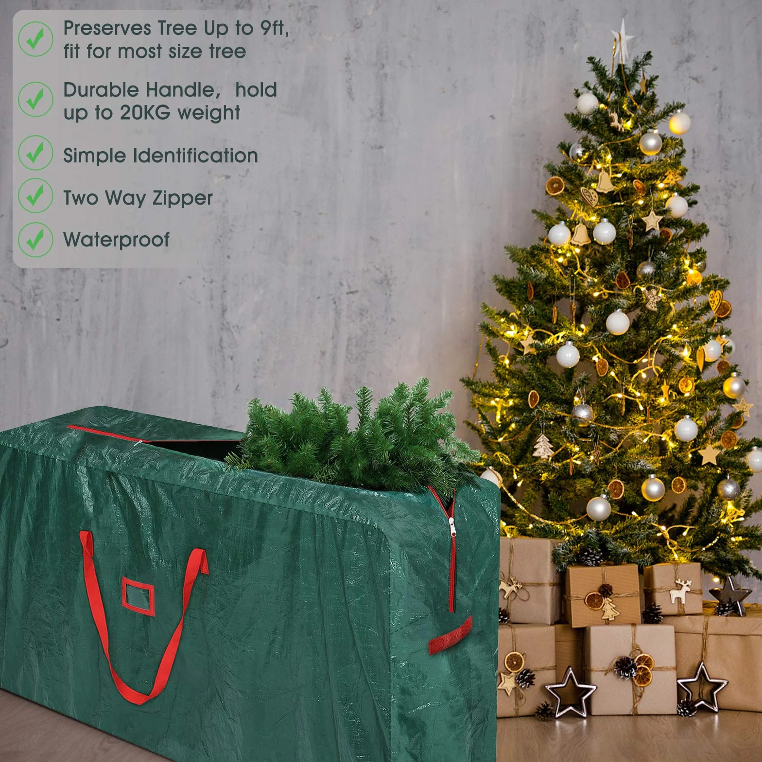 GARPROVM Borsa portaoggetti grande XXL, 476L Borsa per cuscini da giardino, tessuto PP Custodia da imballaggio impermeabile Borsa da trasloco, 165x38x76cm