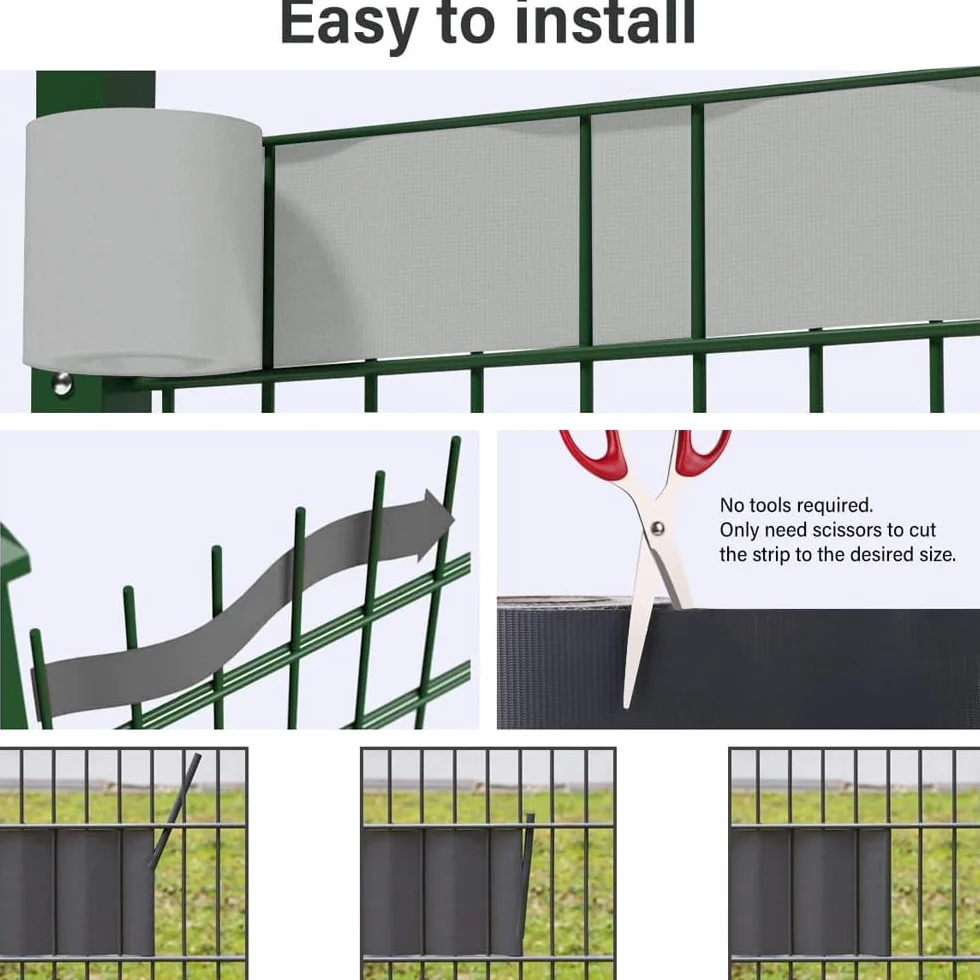 EFFE Fasce PVC frangivista con 20 Clip | Barriera per recinzioni Grigio Chiaro