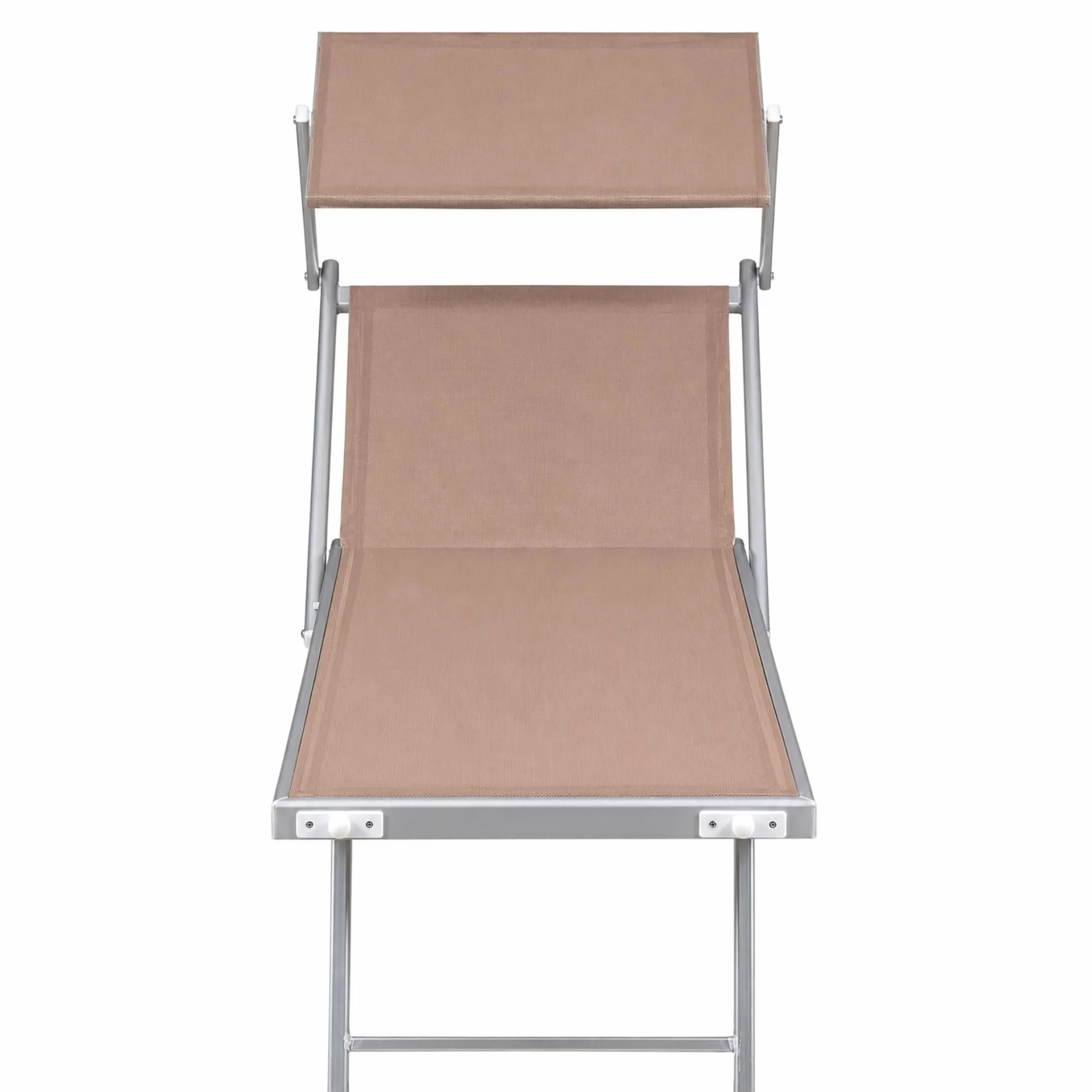 SUNNY STAR LETTINO CON PARASOLE IN TEXTILENE 186x61x38cm STRUTTURA IN ALLUMINIO TORTORA