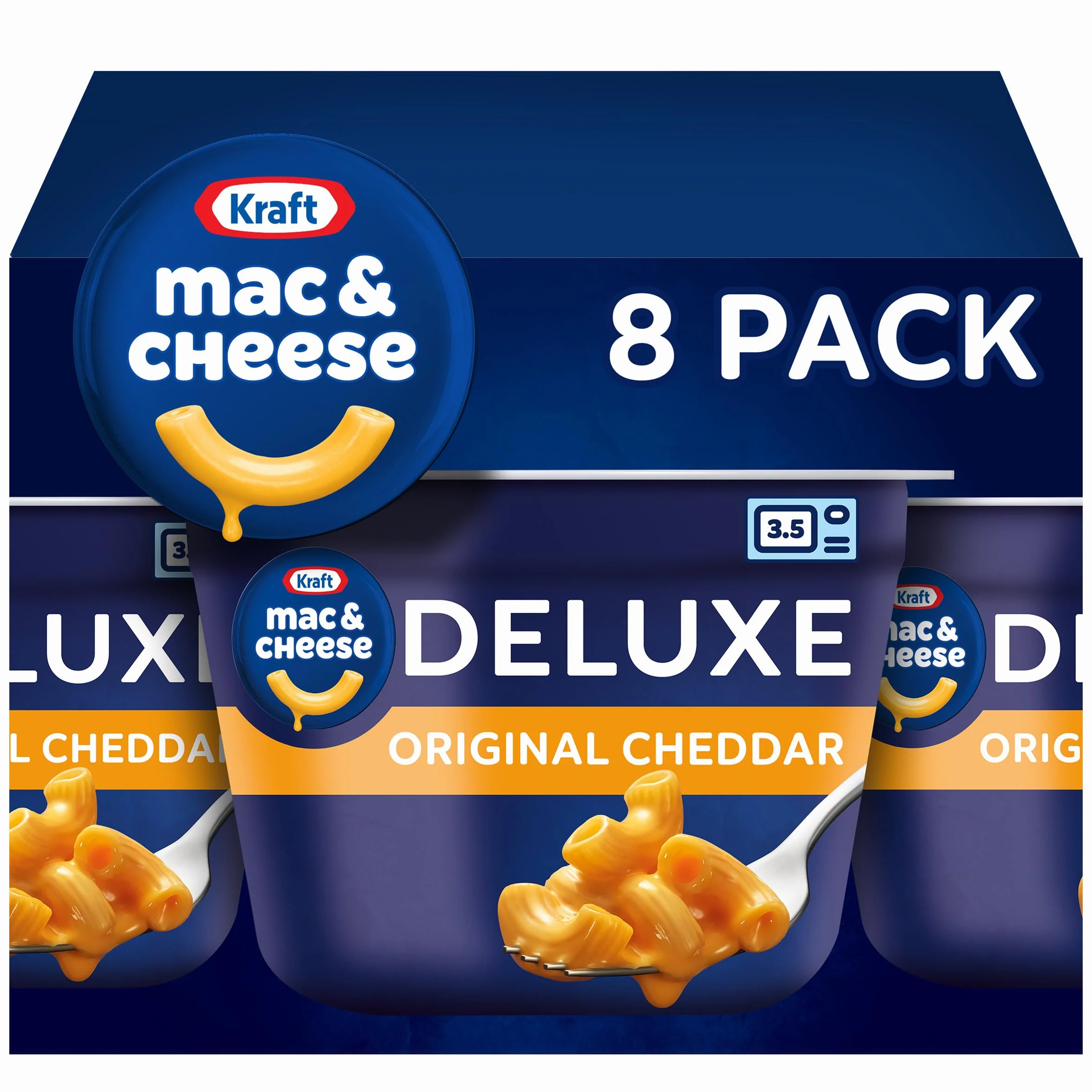 Kraft Deluxe Original Macaroni & Cheese Easy Microwavable Dinner (scatola da 8 ct, tazze da 67,8 g)