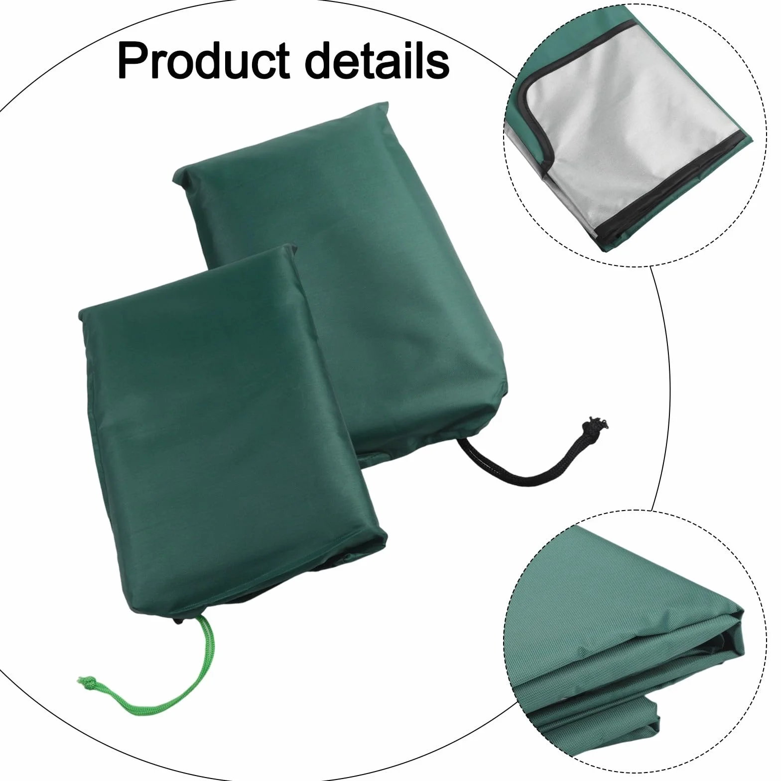 Set di ricambio per dondolo da giardino Oxford 210D, resistente alle intemperie, 3 posti, con protezioni per sedie, resistente ai raggi UV, per mobili da esterno e patio, grigio (verde, 195 x 125 x 15