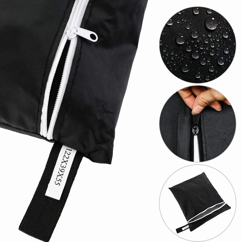 Borsa portaoggetti per Cuscini per mobili da Giardino Nera Borse per Esterni Impermeabili per Cuscini da Giardino con Manici robusti 122 * 39 * 55cm (252g)