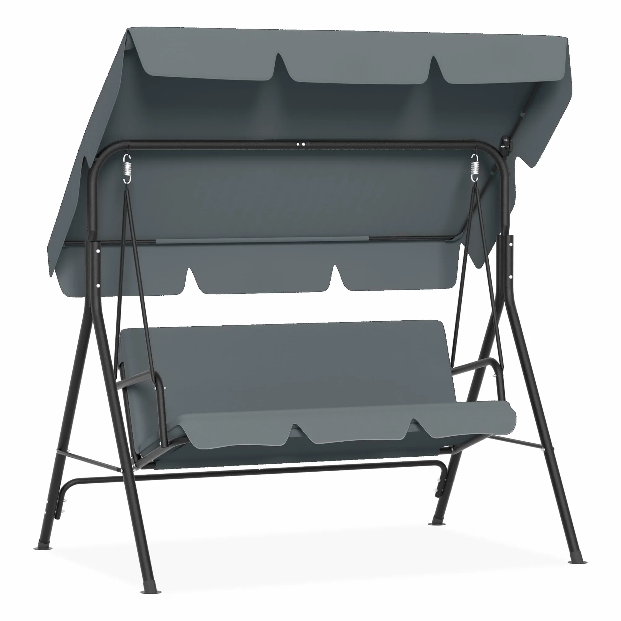 UISEBRT Dondolo Hollywood a 3 posti, con tettuccio parasole regolabile, portata fino a 200 kg, resistente alle intemperie, per esterni e interni, 176 x 110 x 152 cm, antracite
