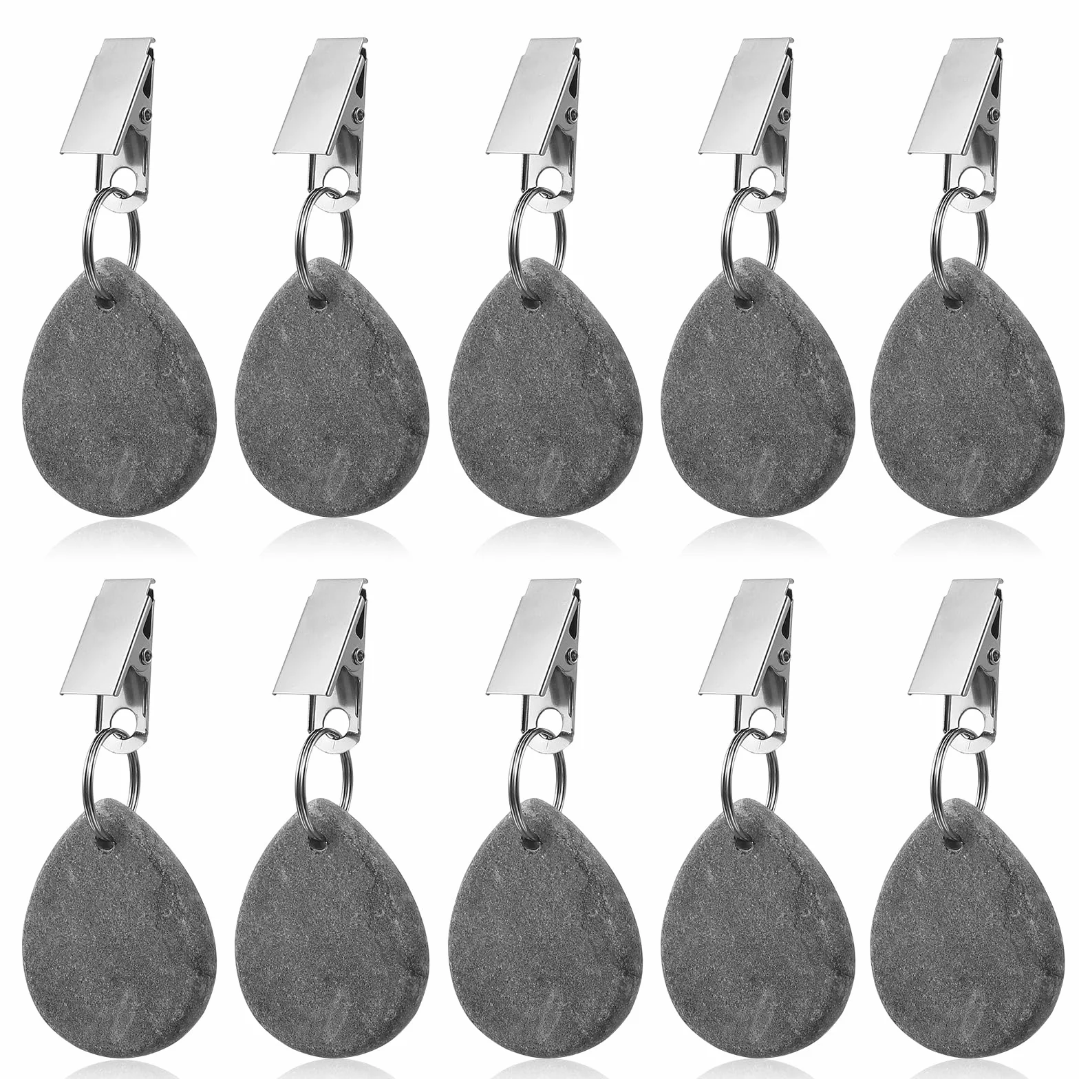 10 Pz Pesi per Tovaglie per Tavoli da Esterno, Pesi per Tovaglie in Marmo, Ferma Tovaglia da Tavola, Fermatovaglia da Esterno con Clip per Decorazioni da Picnic Aperto Matrimoni