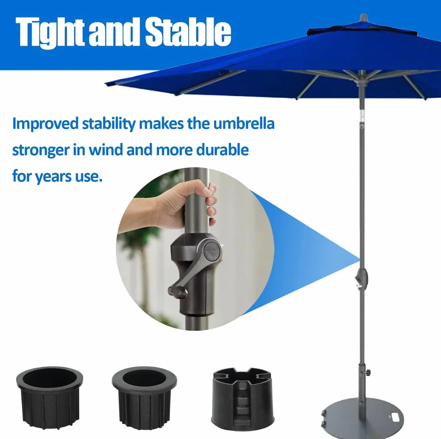 Anelli Riduttori per Ombrellone, 8pcs Anelli Riduttori per Portaombrelli,Accessori per Soporte de Sombrilla, Ricambio per Base per Ombrellone, Adattatore Ombrellone, Riduttori Portaombrelli