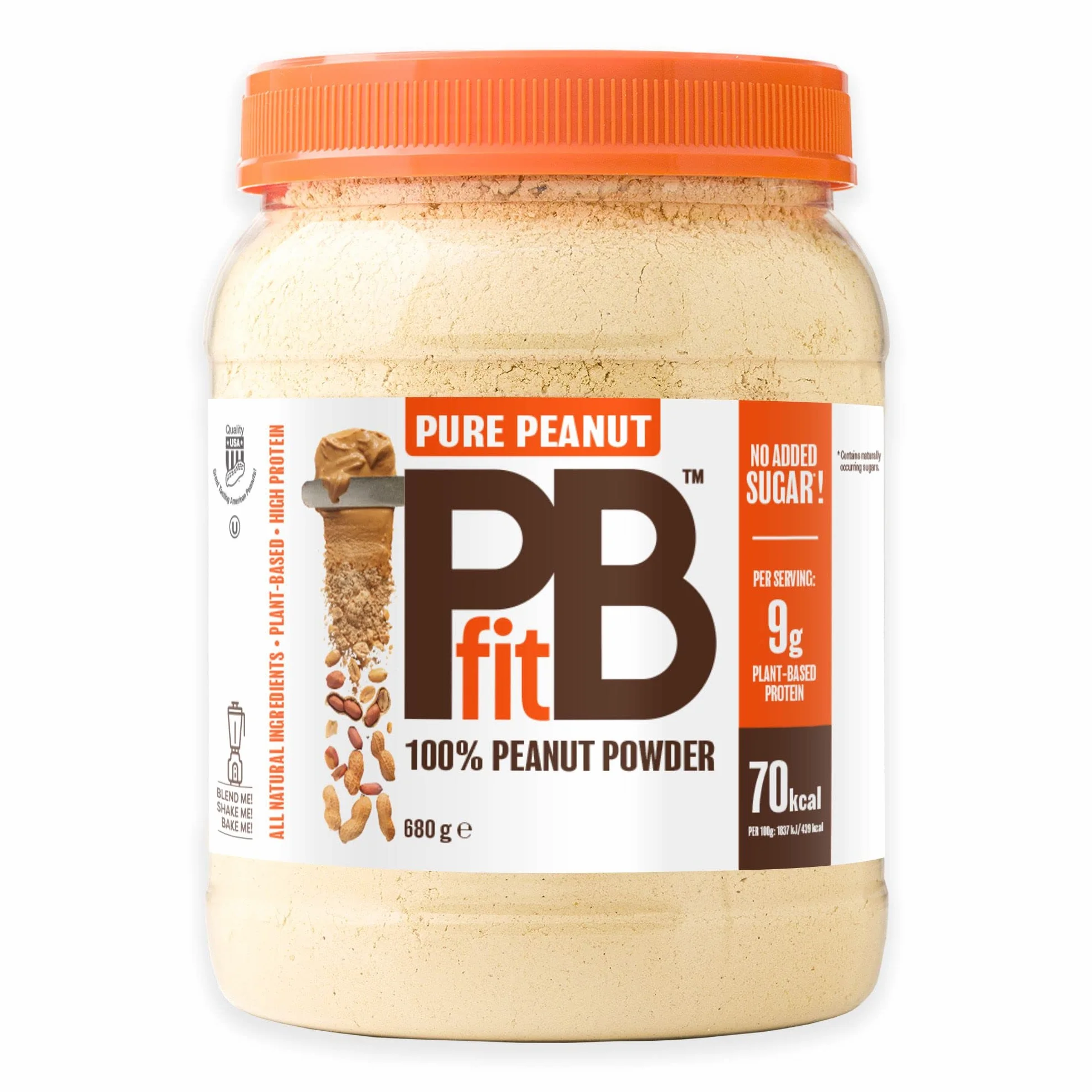 PBfit Burro di Arachidi in Polvere – 100% Naturale, Ricco di Proteine, Povero di Grassi – Senza Zuccheri Aggiunti, Senza Glutine, Senza Additivi – Ideale per Ricette Fit – 680 g