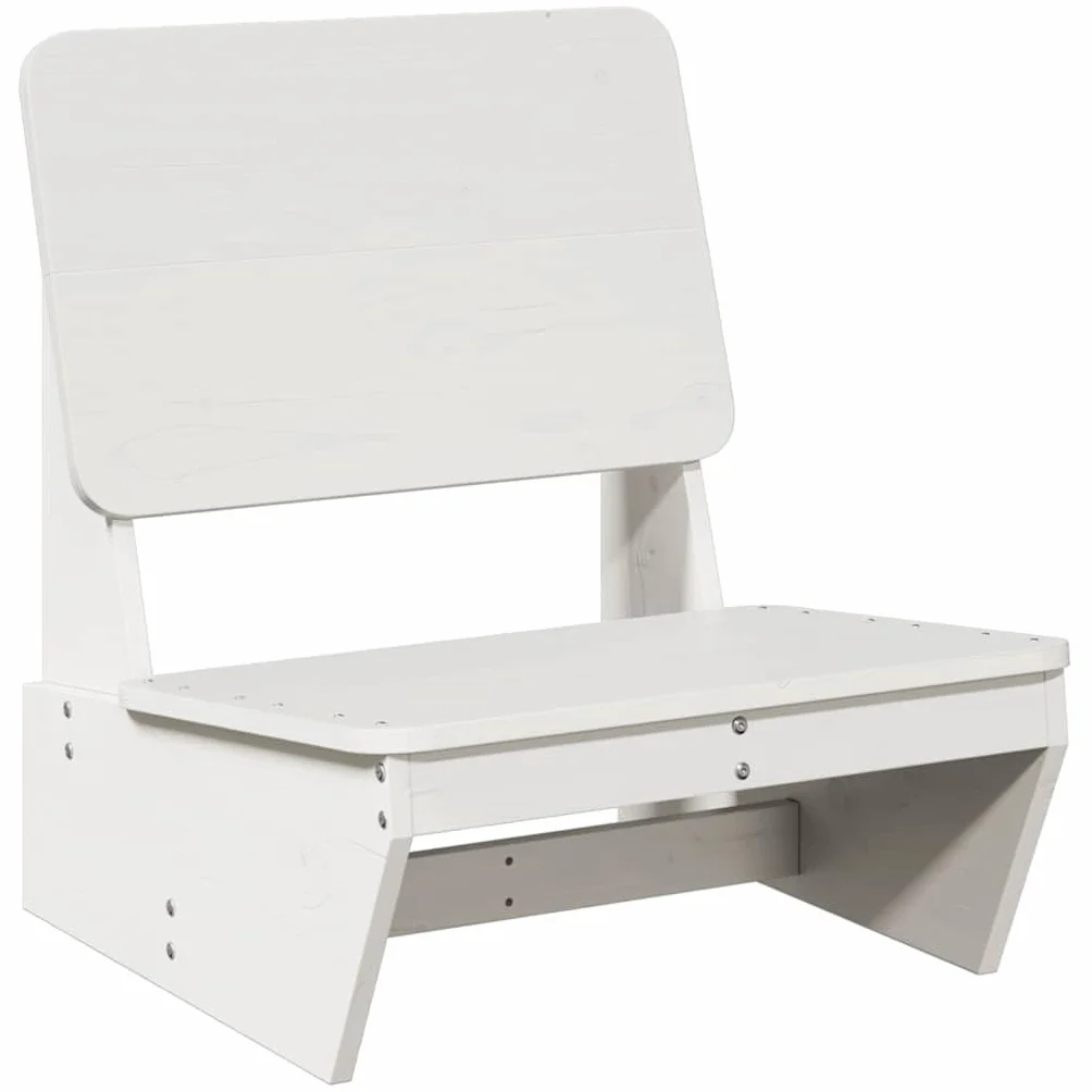 vidaXL Sedie da Giardino 2 pz Bianche Legno Massello di Pino, Sedia Relax, Sedia da Giardino, posti a Sedere all'aperto, Sedia da Giardino