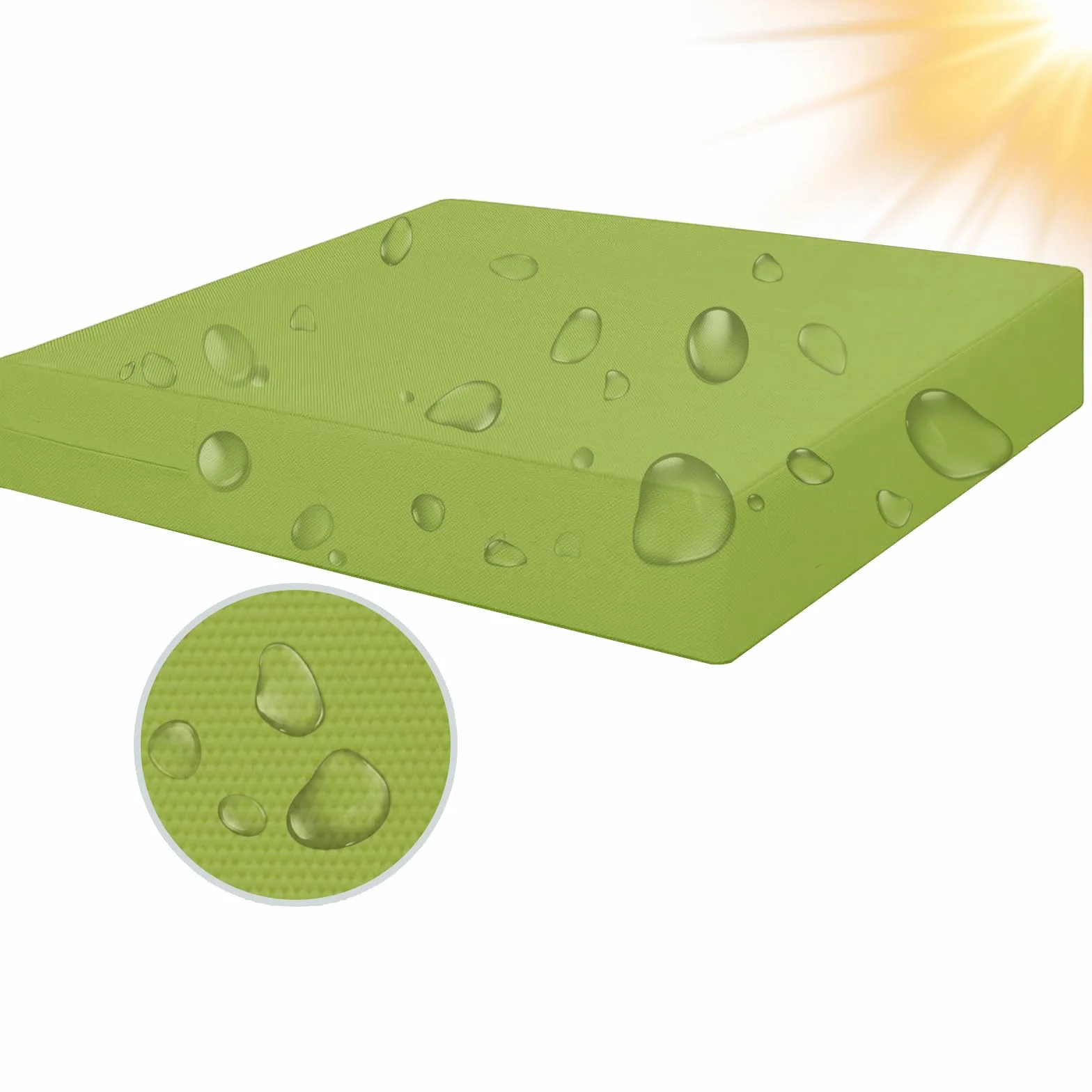 SYLC 100% Impermeabile Federe Per Cuscino Divano Patio Con Cerniera, Copricuscini Per Giardino Rattan Per Esterni Coperture Cuscino Personalizzazione (55×55×10 cm,Apple green)