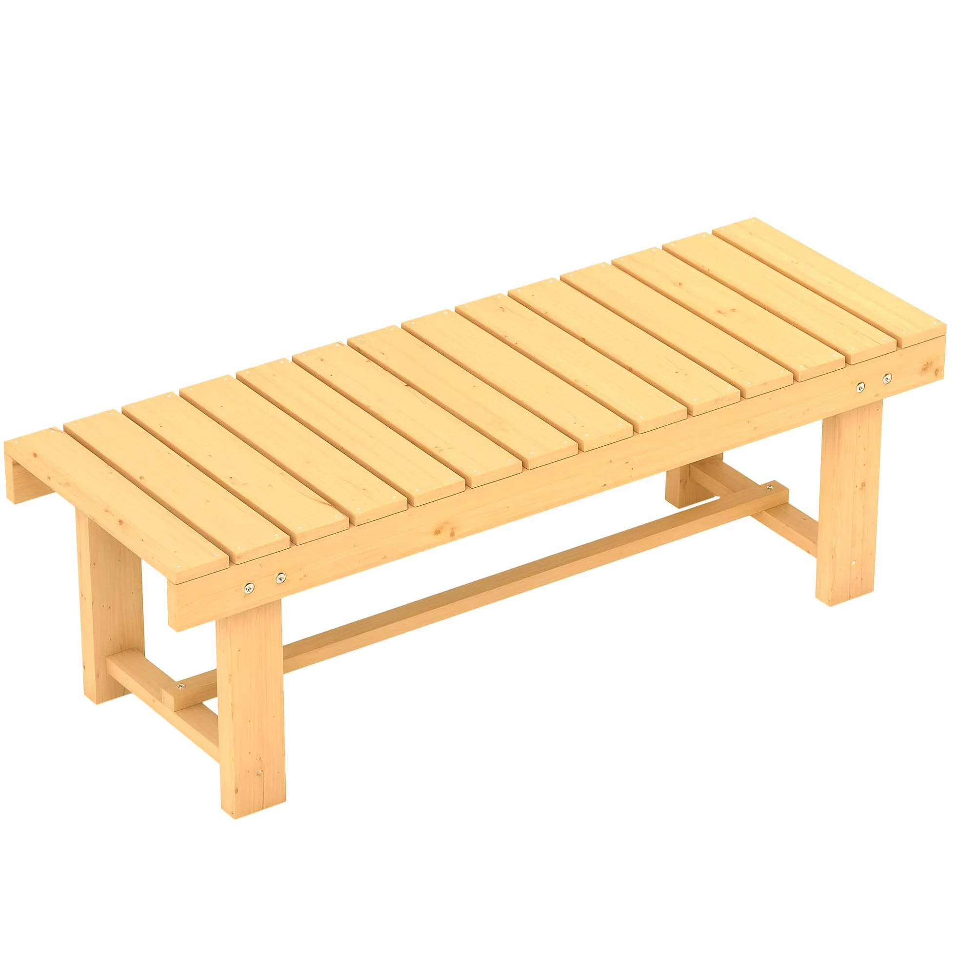Outsunny Panchina da Esterni Impermeabile a 2 Posti in Legno di Abete, Per Giardino Terrazzo, Fino 250kg, 110x38x35cm