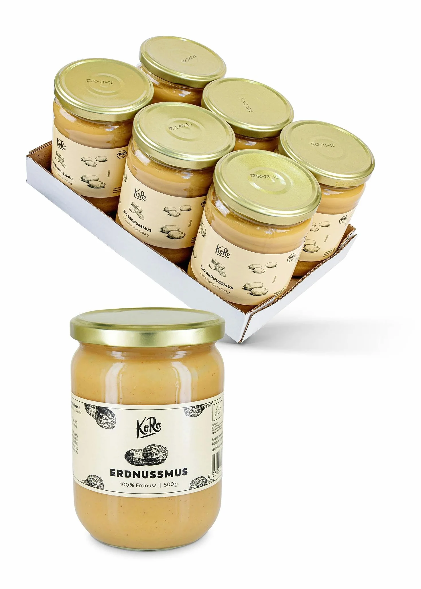 KoRo - Crema di arachidi bio | 6 x 500 g