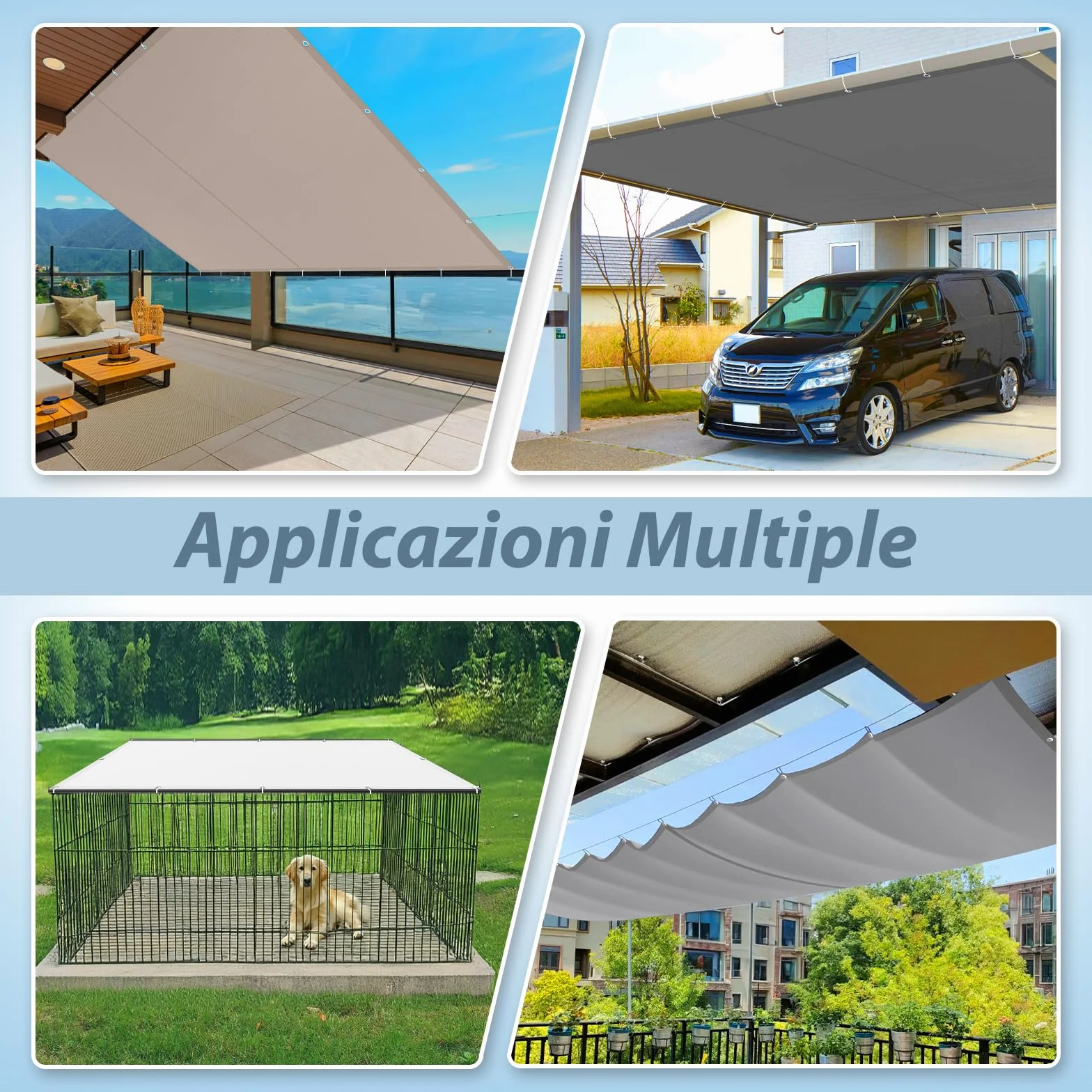 AXT SHADE Vela Ombreggiante Impermeabile Rettangolare 1x2m Tenda a Vela Parasole e Protezione Raggi UV con Occhiellato per Esterno Terrazza Giardino-Antracite