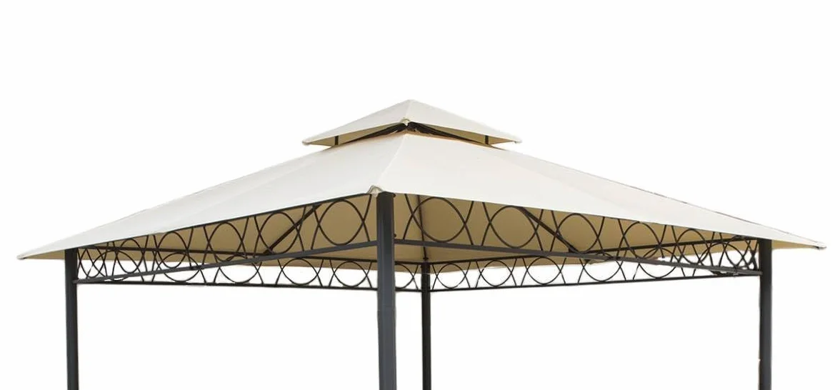 Bissolo Casa Telo di Ricambio per Gazebo da Giardino Mod. Lux 3x3 m Telo Antivento Antracite e Beige, Impermeabile, Elegante e Robusto Poliestere 220 g/m²