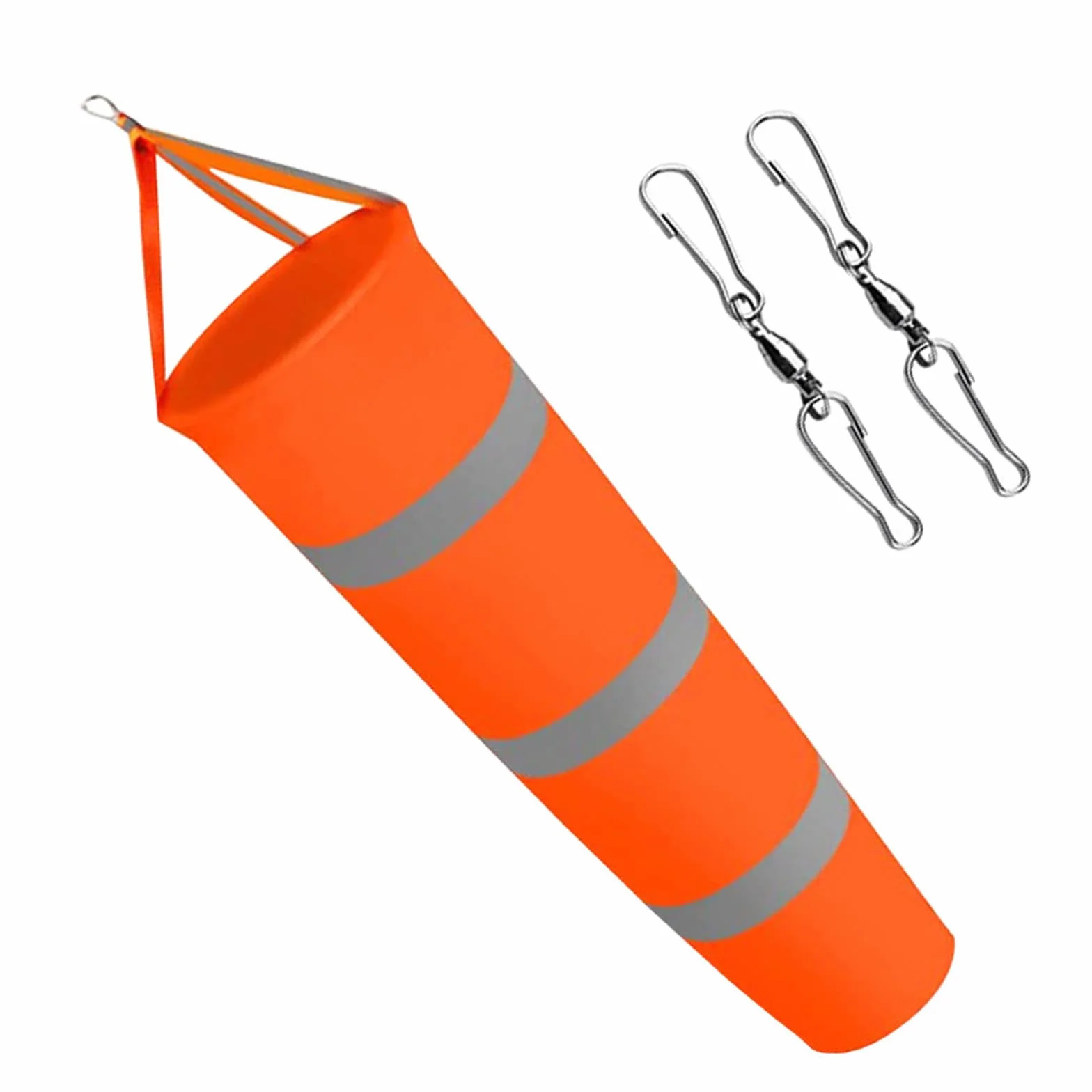 Manica a Vento con 2PCS Moschettone di Fissaggio Segnavento Indicatore Direzione Vento Windsock per Rilevare la Direzione del Vento (80cm)