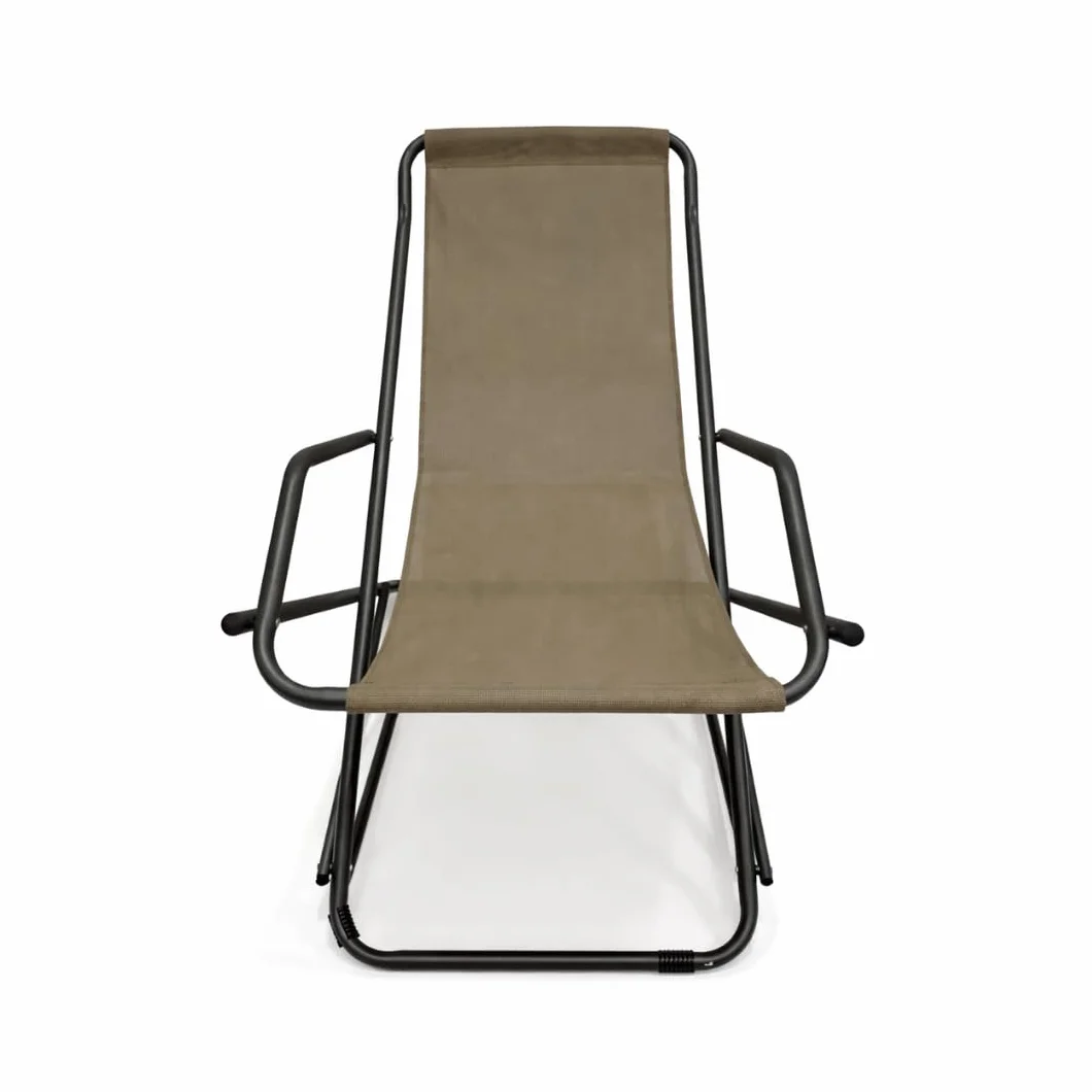 XONE Coppia Sdraio Pieghevoli Gladys in acciaio e textilene| Due sdraio Dondolino Design moderno (Tortora)