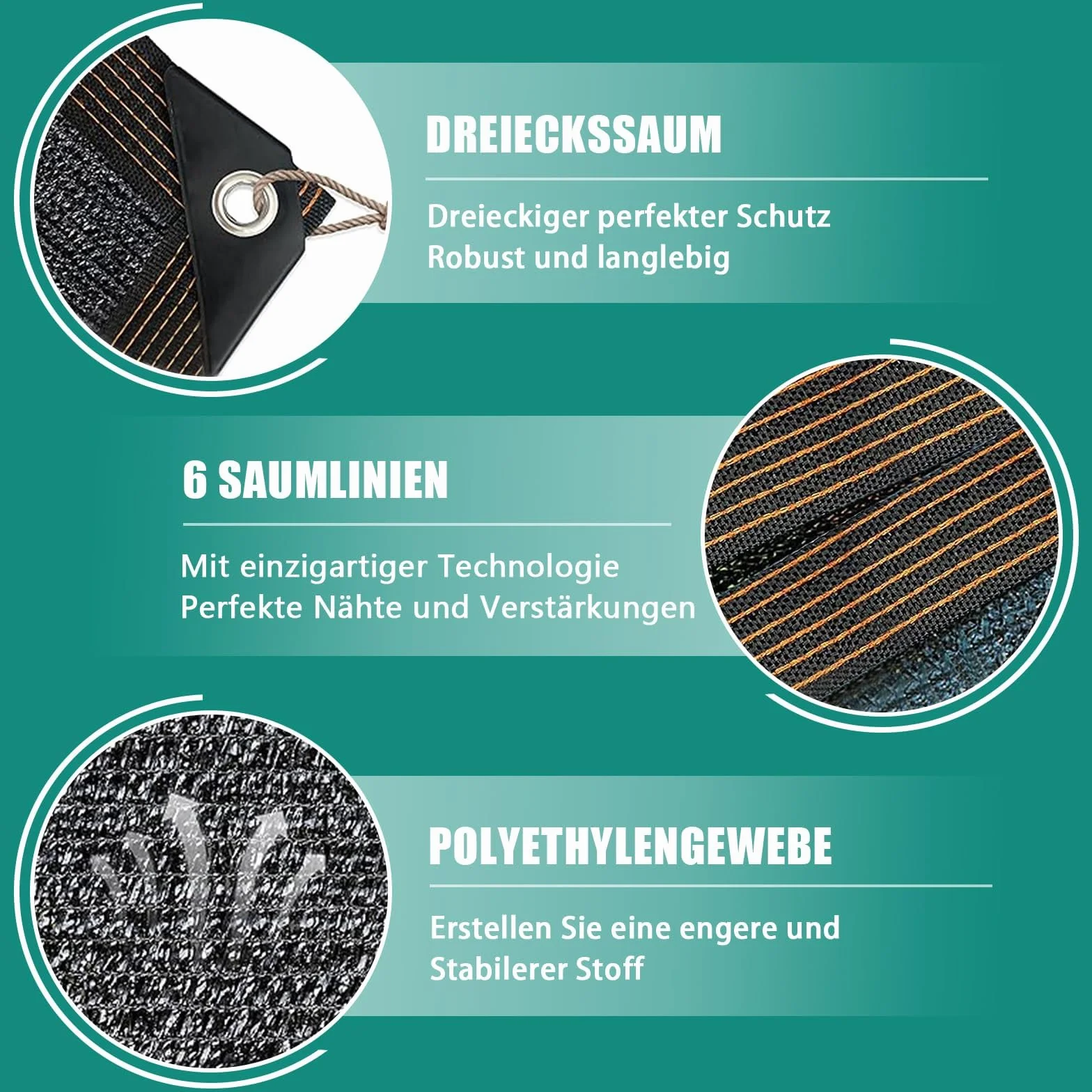 Rete Ombreggiante 3x5m 70% - Blocca i Raggi UV, Antivento, Antigrandine - Telo Ombreggiante con Occhielli per Pergola, Giardino, Balcone, Serra, Pollaio