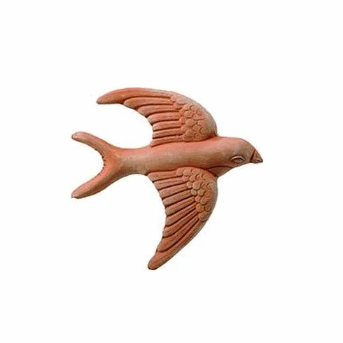 DECORAZIONE RONDINE RIFINITA A MANO 19 CM IN TERRACOTTA GIARDINO ARREDAMENTO