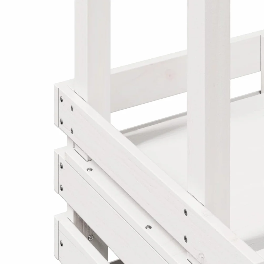 vidaXL Tavolo Bar da Esterno con Tetto Bianco 112,5x57x195,5 cm Legno