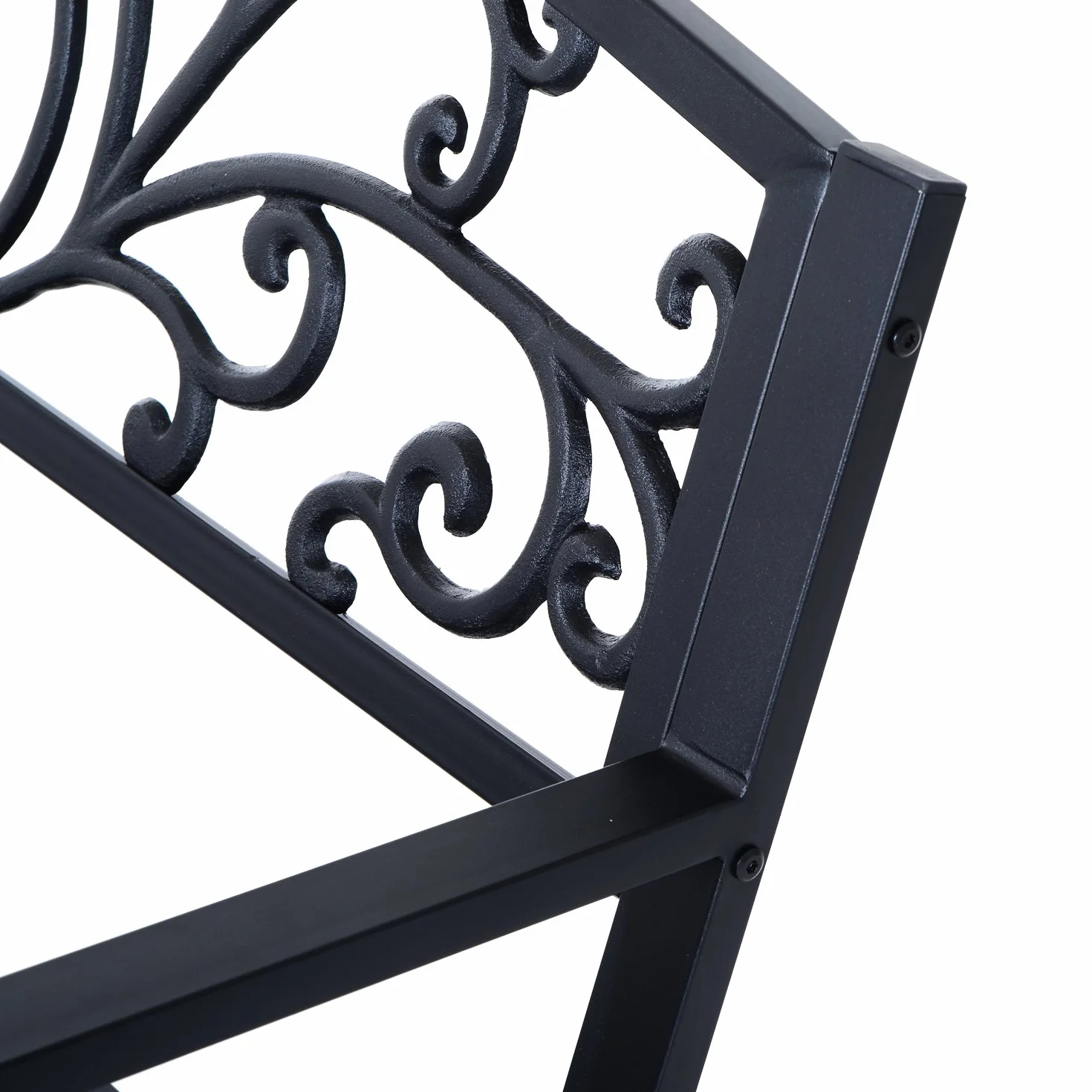 Outsunny Panca Panchina da Giardino Esterno Metallo, Ghisa 127 × 60 × 85cm Nero