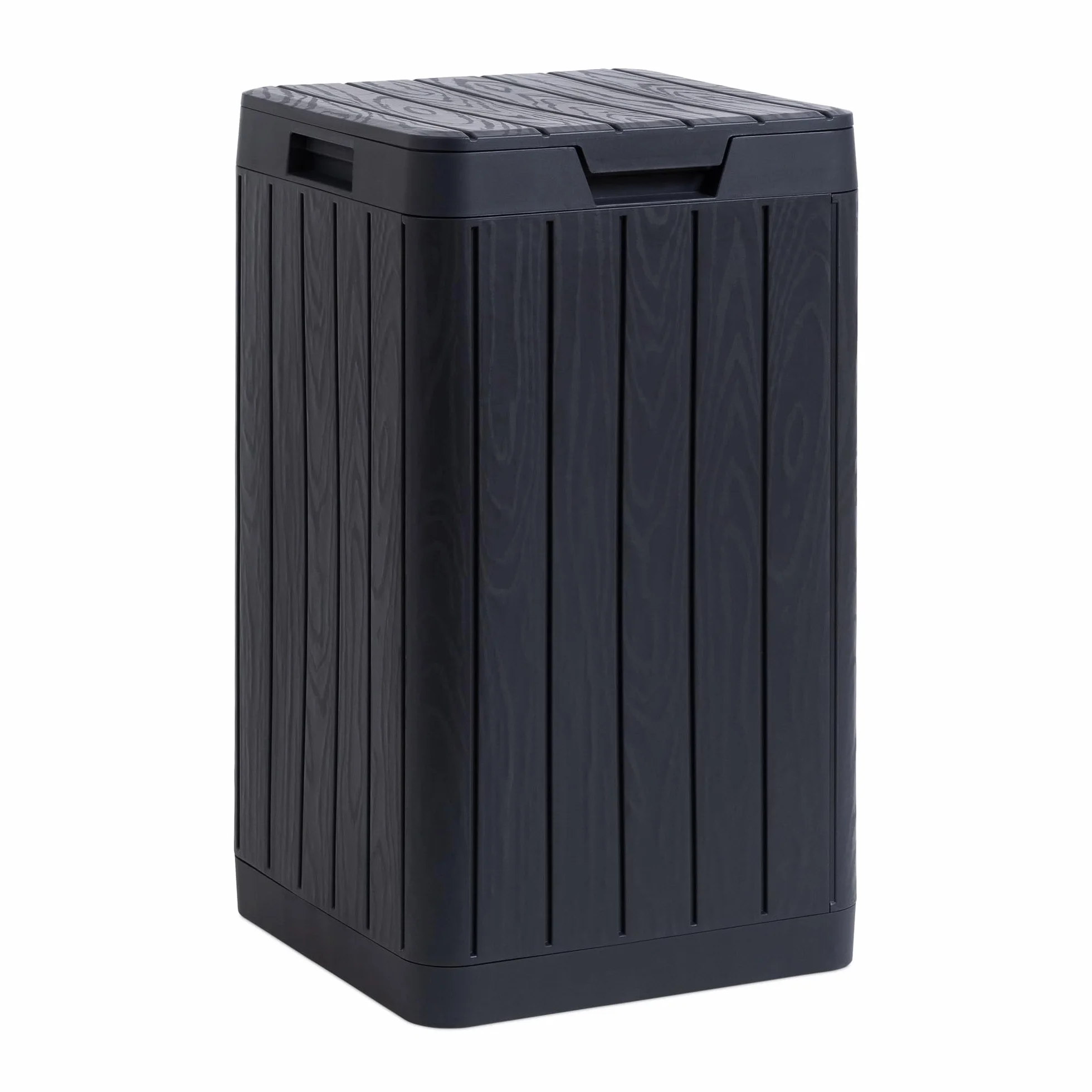 Toomax Rio Garden Bin pattumiera da giardino da 80 litri, 38x38x65h cm, colore nero con maniglie e portasacco, top con apertura a pressione, resistente ai raggi UV, per esterni