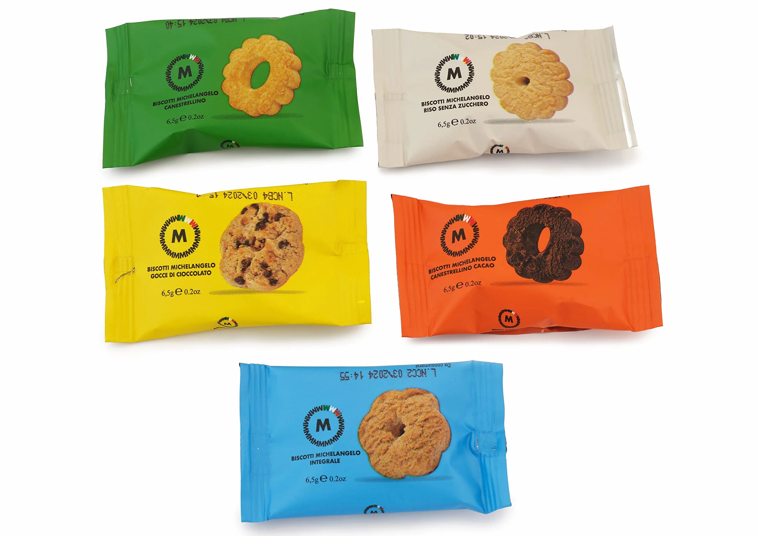 BISCOTTI MICHELANGELO - Biscotti Monoporzione Assortiti in 5 varietà, 150 Pezzi, Imballati in Confezione Sicura e Resistente agli Urti