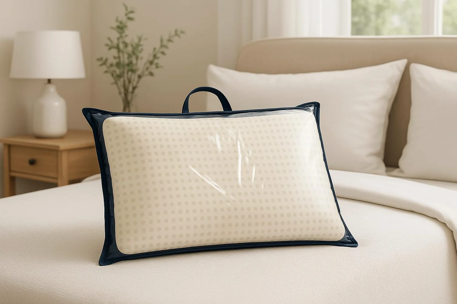 Custodia Porta Cuscino 81 × 51 cm con Zip, Manico TNT – Protezione Pratica per Cuscini, Trapunte o Biancheria