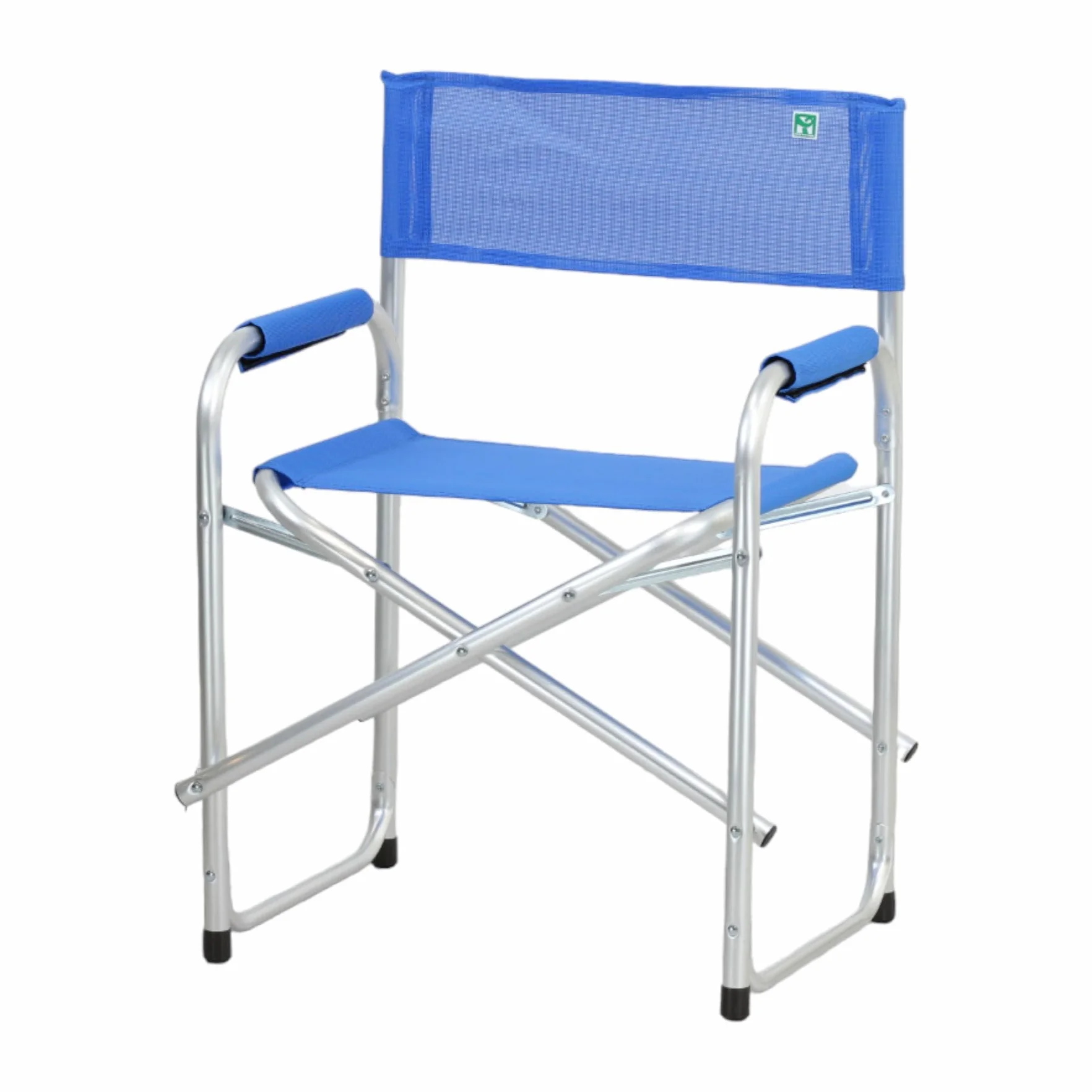 Totò Piccinni Sedia Regista CAMPING BAIA pieghevole in alluminio e textilene resistente robusta leggera con braccioli imbottiti (2, Blu)