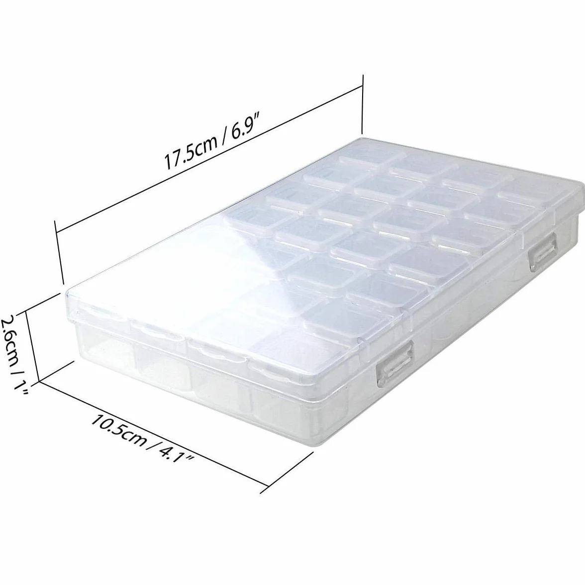 U7113 Scatola per Diamond Painting (28 slot) Storage Box Organizer Plastica Ricamo -Trasparente -2 Scatola