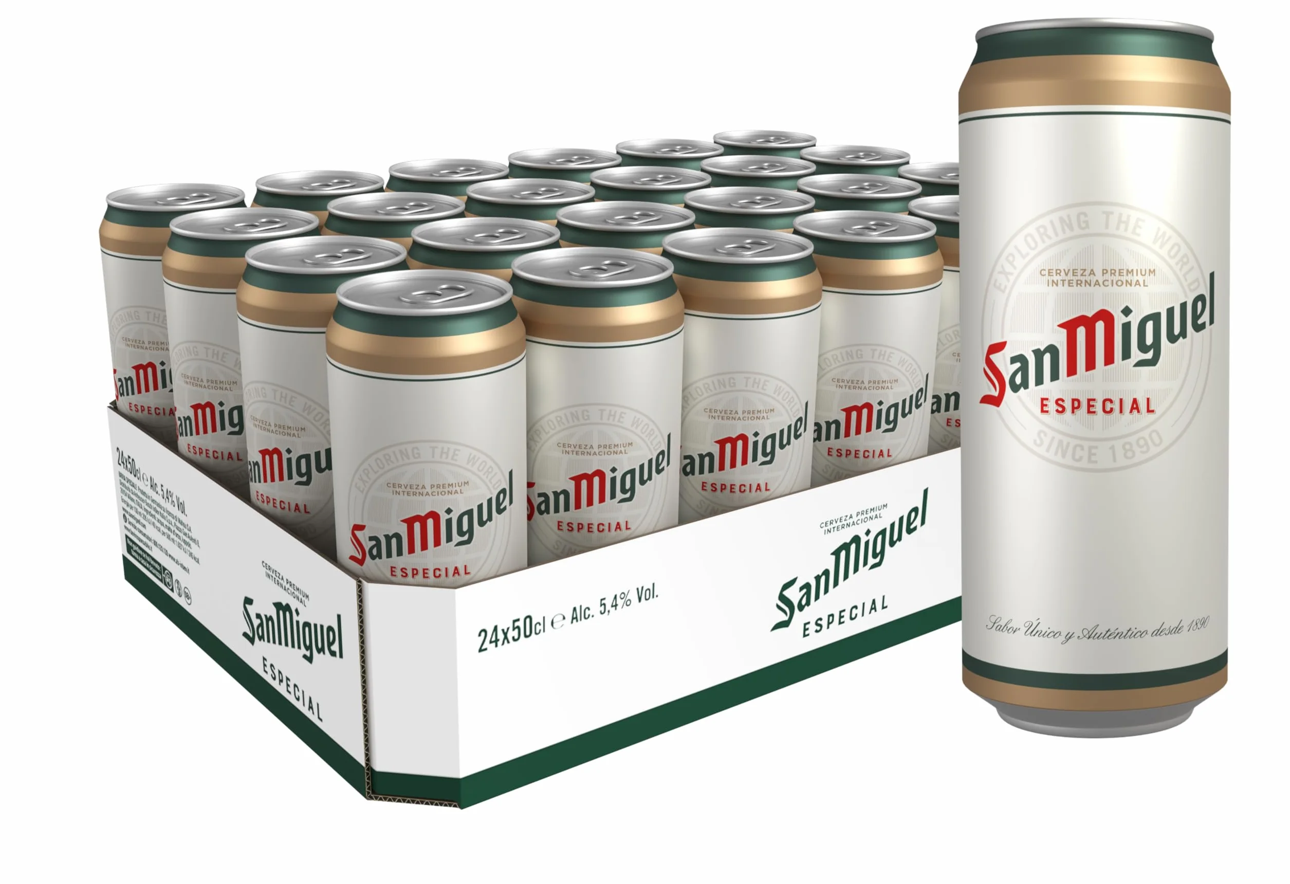 San Miguel Especial, Birra Lattina, Cassa, Pacco da 24x50cl