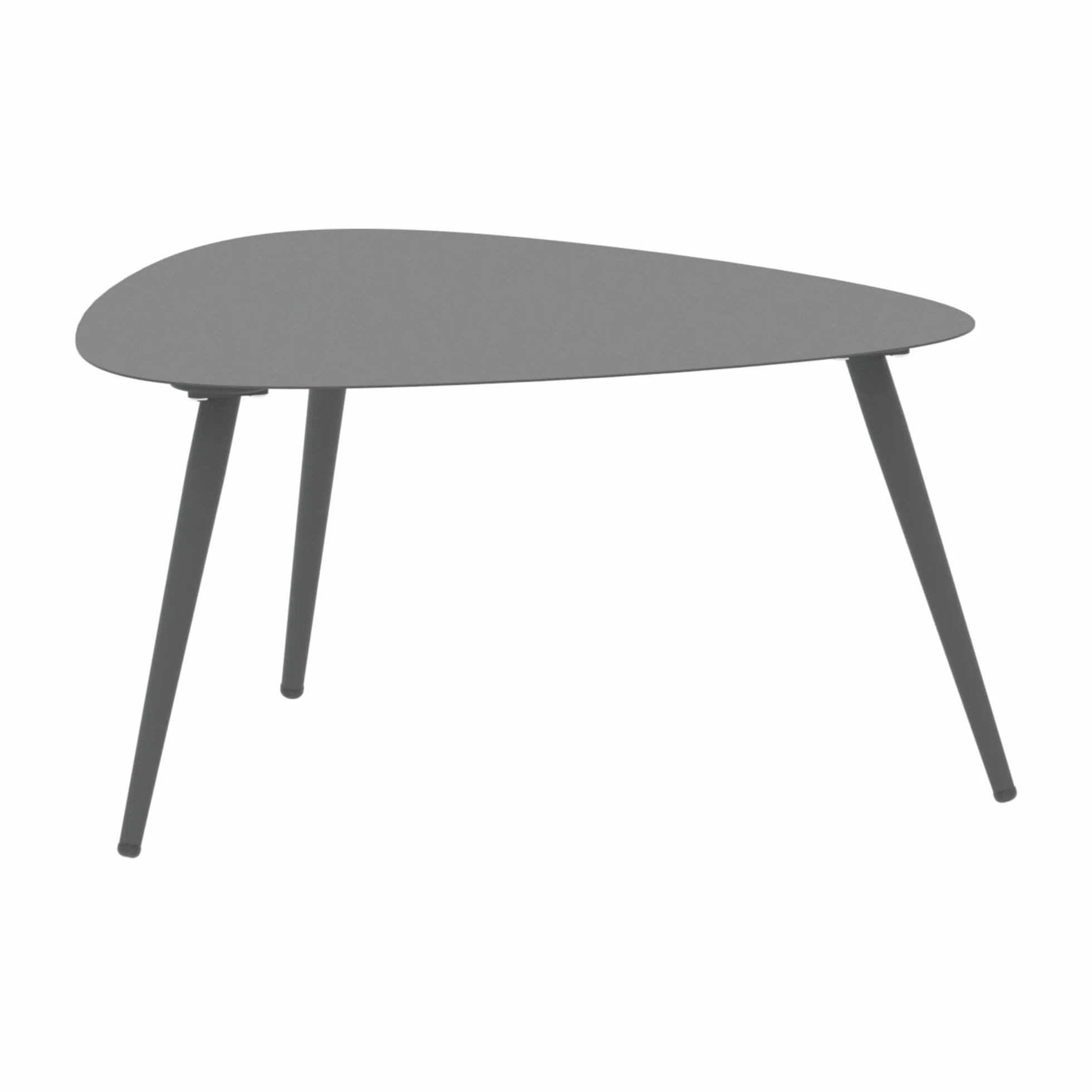 casa.pro Set di 2 Tavolini da Esterno in Acciaio Altezze Diverse Piano Triangolare Curvo con 3 Gambe Ideali per Terrazze Balconi e Giardini Coperti – Grigio Antracite