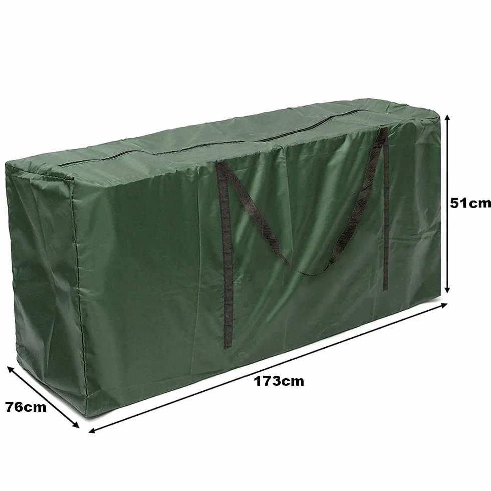 Borsa per Cuscino da Esterno - Borse di stoccaggio per Esterni 210D durevoli, Borsa da Campeggio con Cuscino per Giardino con Cerniere e Grande capacità 173cm x 76 cm x 51 cm