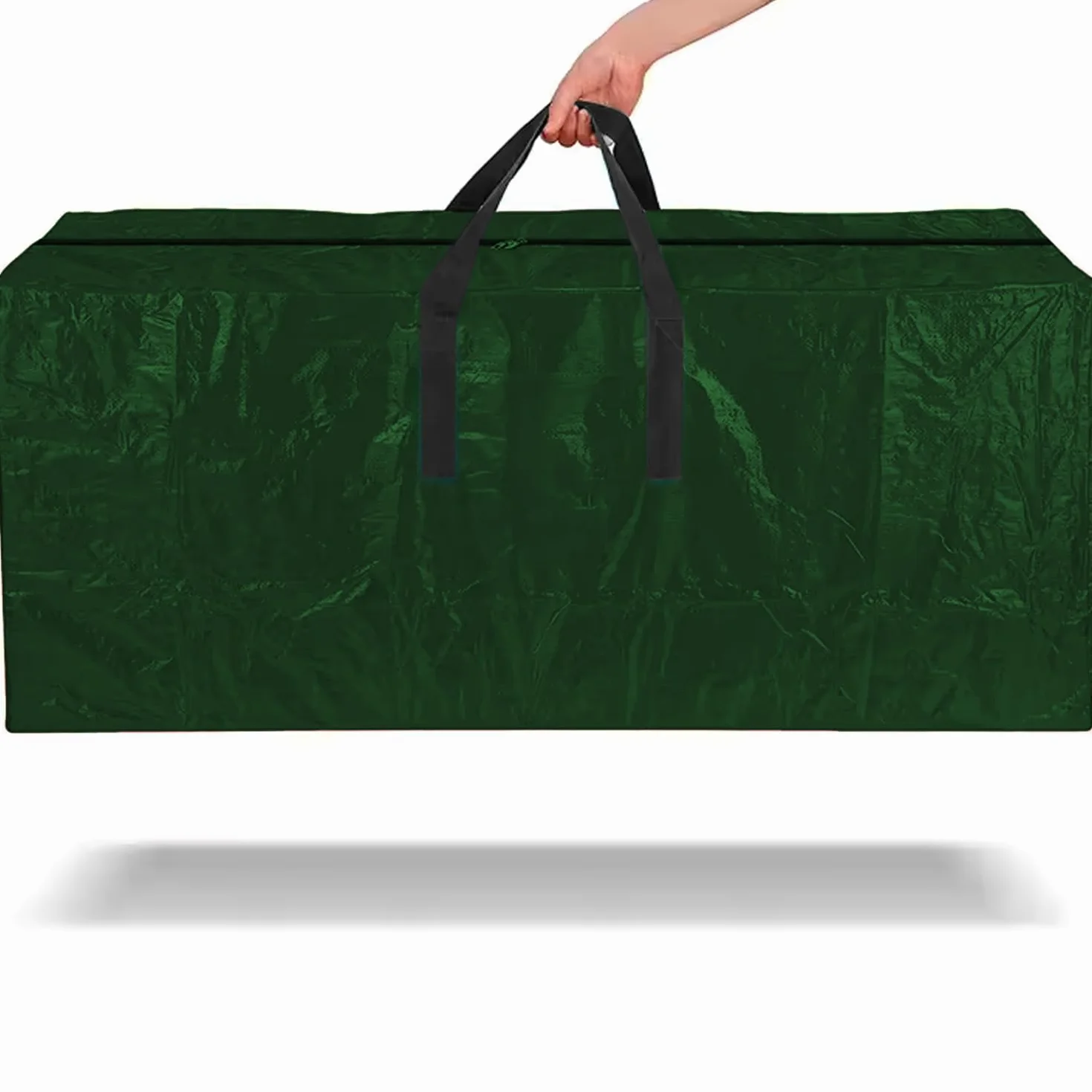 Borsa Per Albero Di Natale Fino A 210 Cm Sacca Di Stoccaggio In Poliestere 600D Anti UV Adatta Anche Per Trasloco Cuscini Giardino Con Maniglie Custodia Impermeabile Verde (120 x 32 x 45 Cm)