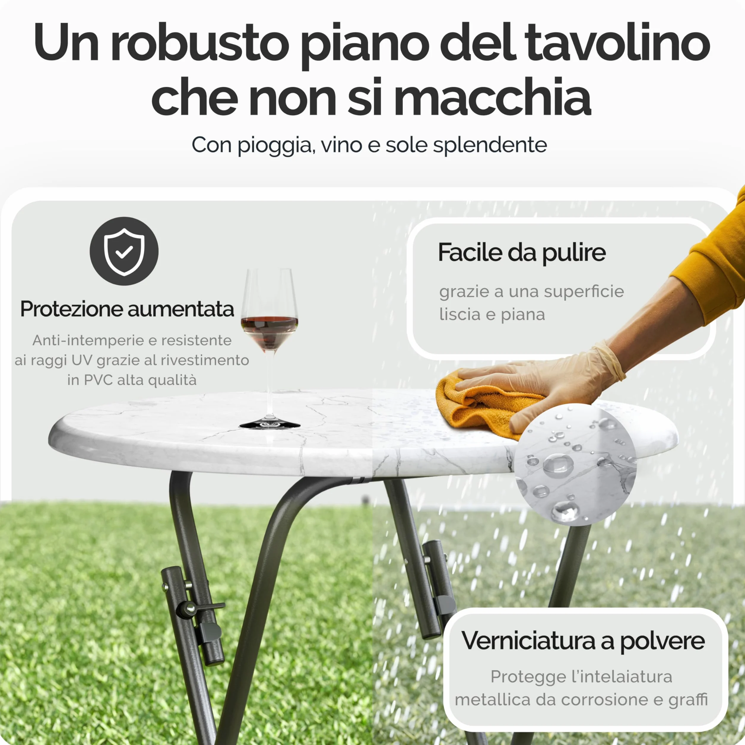 Casaria® Set 2 Tavoli da Bar Pieghevoli 110cm Ø 60cm Tavolino Appoggio Tavolo da Cocktail Alto Rotondo Giardino Bianco