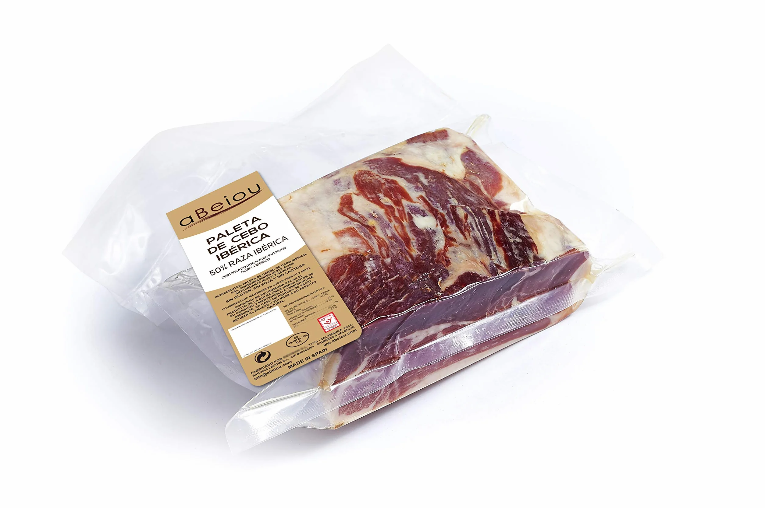 Prosciutto Iberico (Spalla) Crudo Disossato 1 kg — Stagionatura +28 Mesi — Cert. Hycer — Guijuelo Spagnolo — Paleta Ibérica — aBeiou
